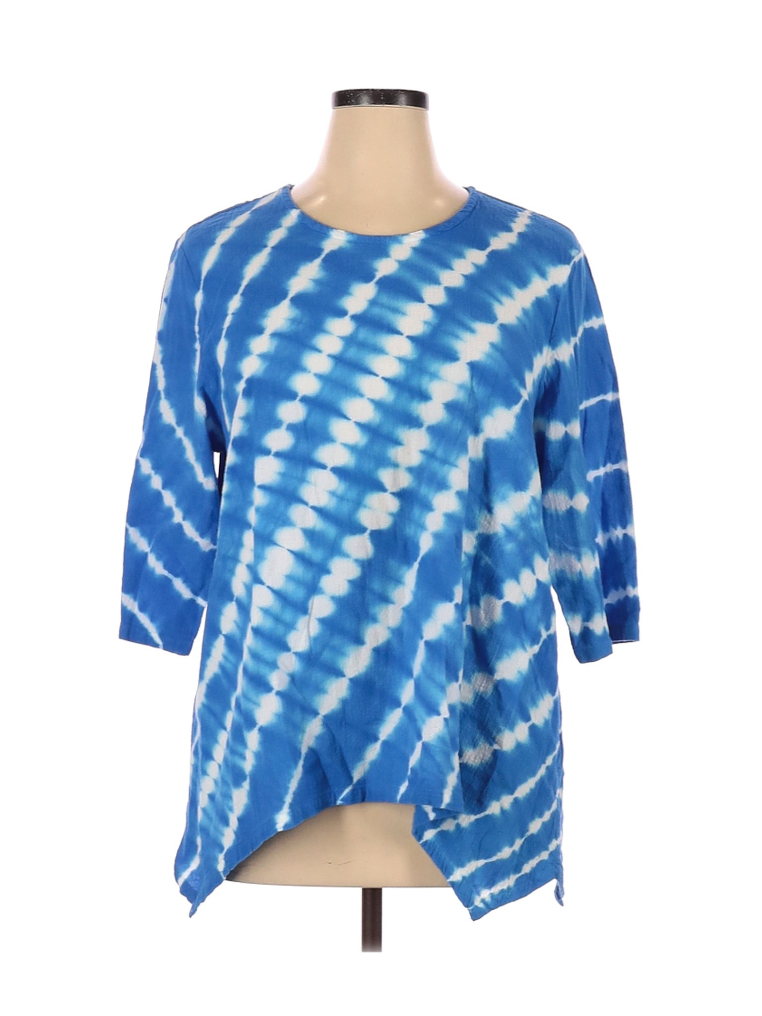 Lulu-B Women Blue 3/4 Sleeve Blouse XL | eBay