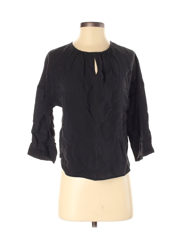 Everlane 3/4 Sleeve Blouse In Black