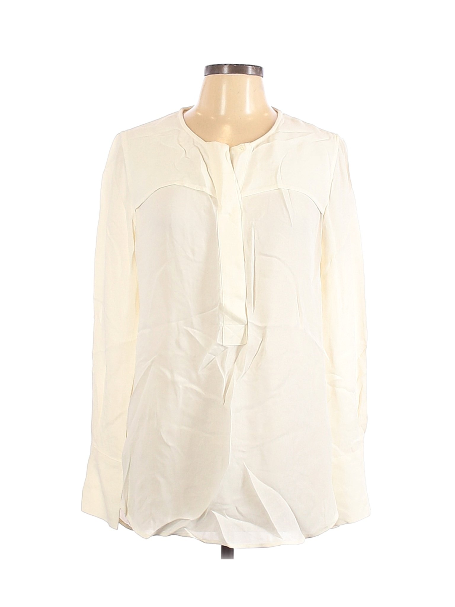 J.Crew Women Ivory Long Sleeve Blouse 12 | eBay