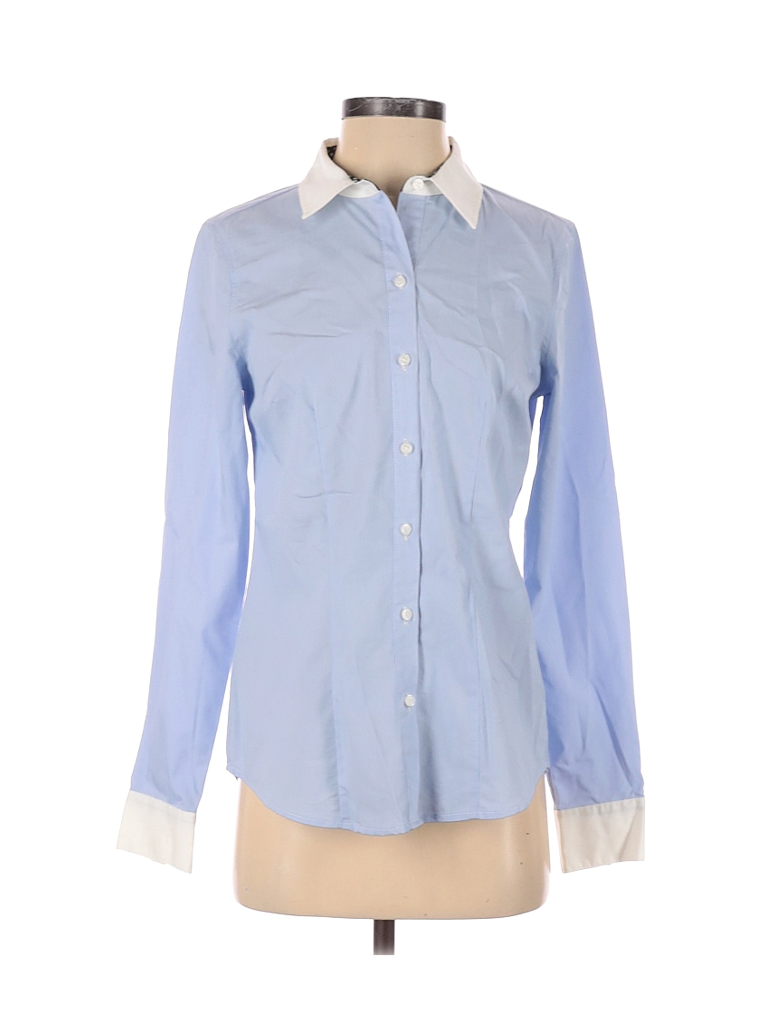The Limited Women Blue Long Sleeve Button-Down Shirt S | eBay