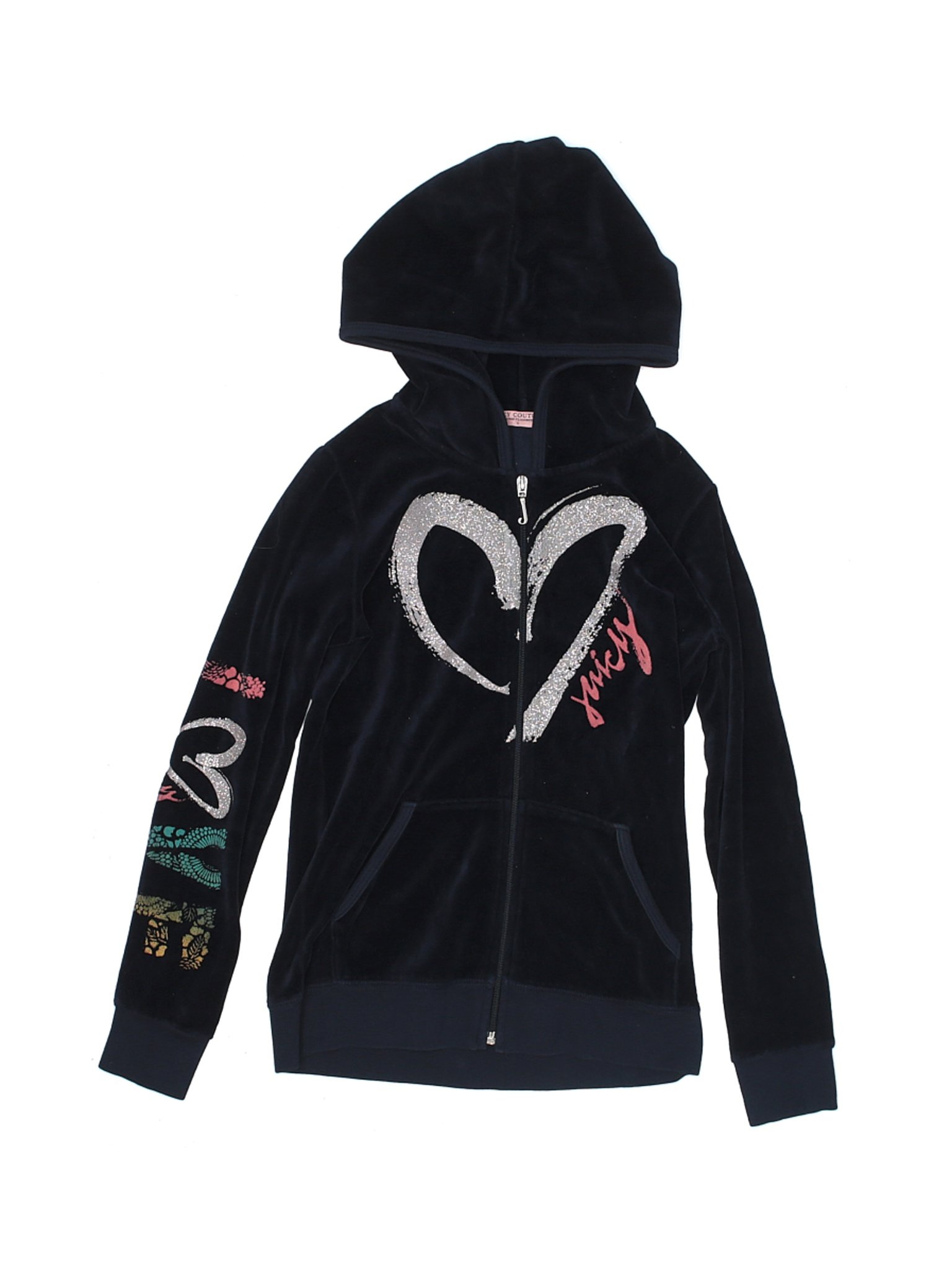 girls black zip up