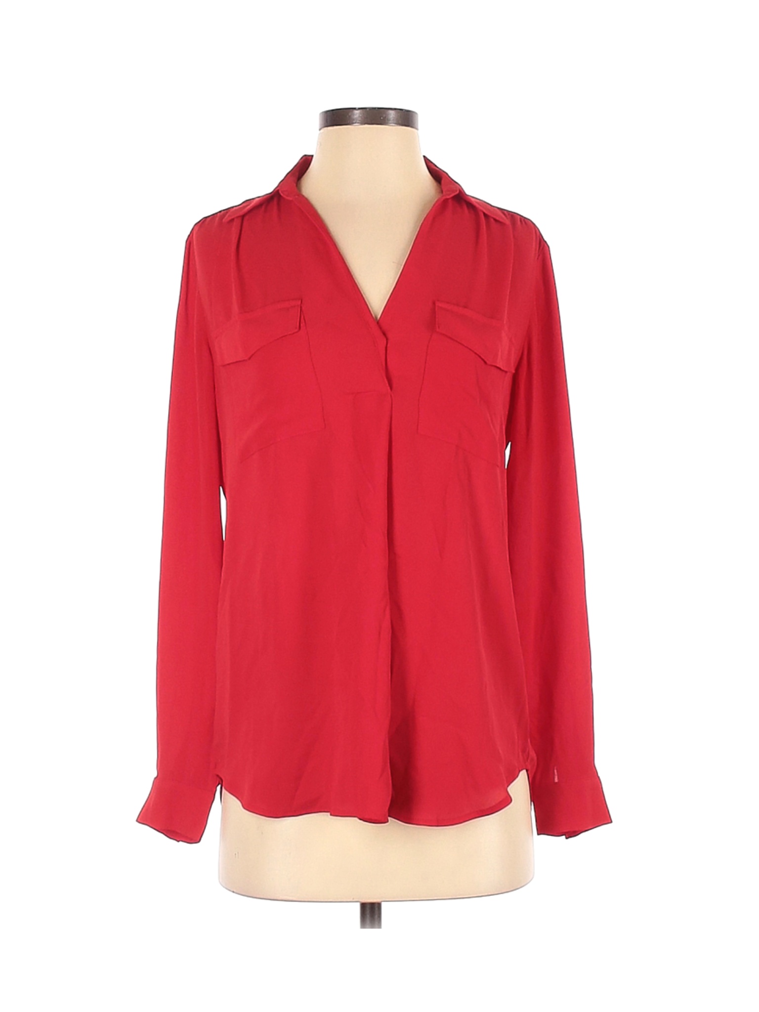 Ann Taylor Women Red Long Sleeve Blouse XS | eBay