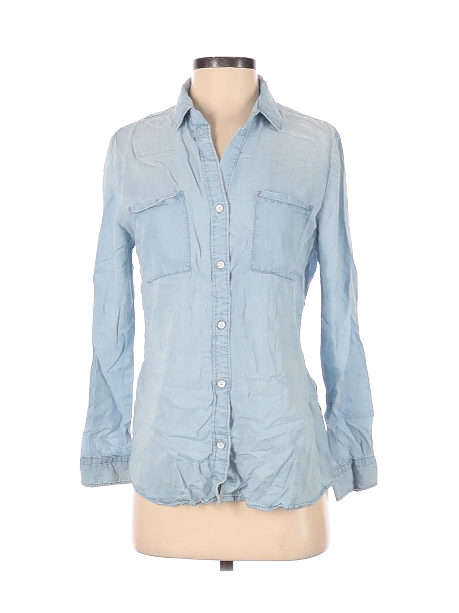 Thread & Supply Women Blue Long Sleeve Button-Down Shirt S | eBay