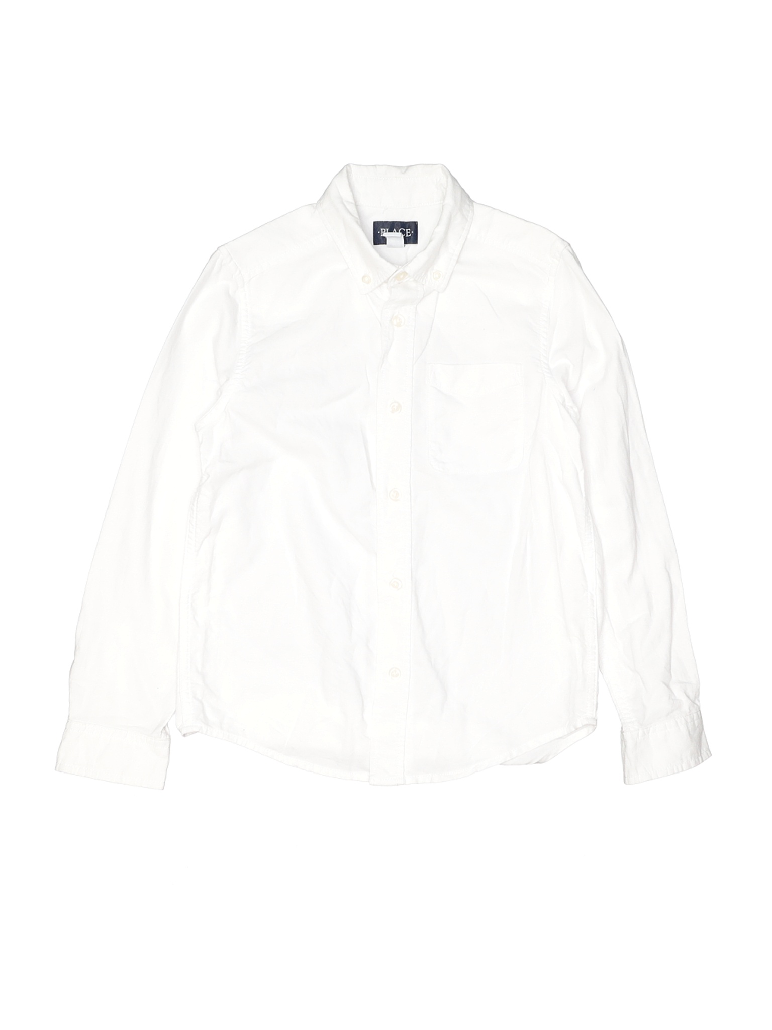 The Children's Place Boys White Long Sleeve Button-Down Shirt Medium ...
