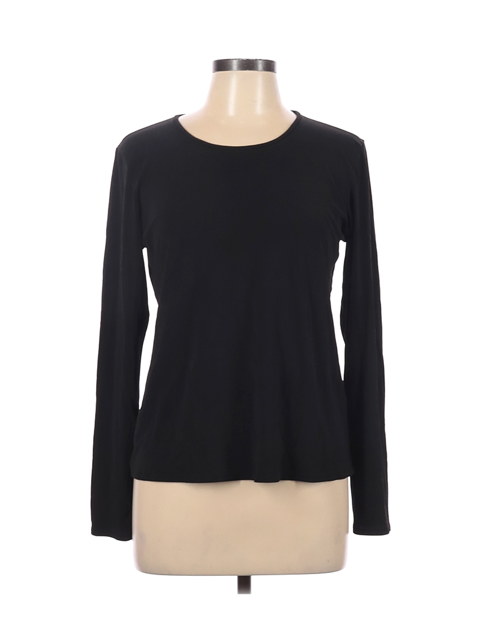 Eileen Fisher Women Black Long Sleeve Silk Top L | eBay