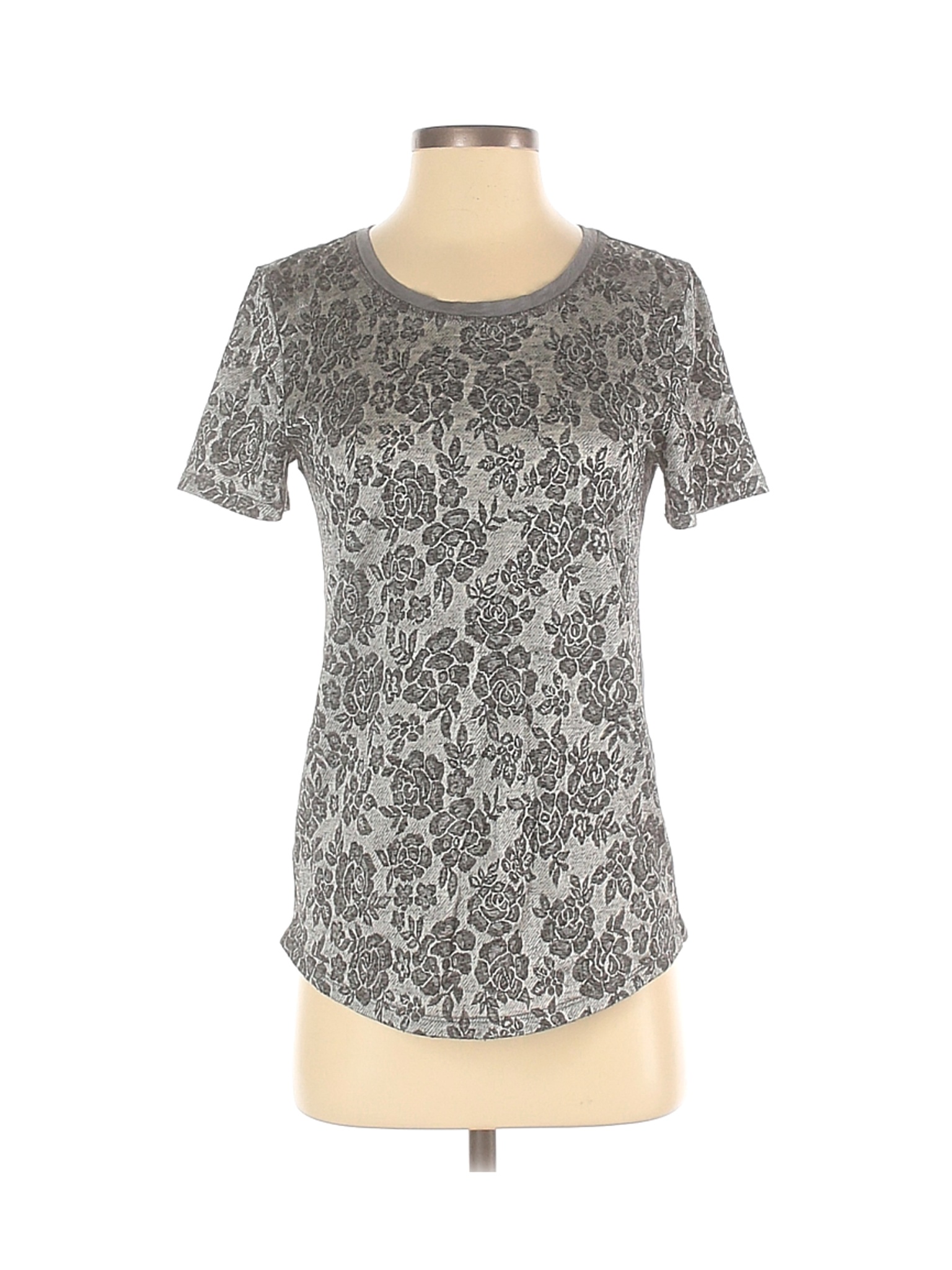 Ann Taylor LOFT Women Gray Short Sleeve T-Shirt S | eBay
