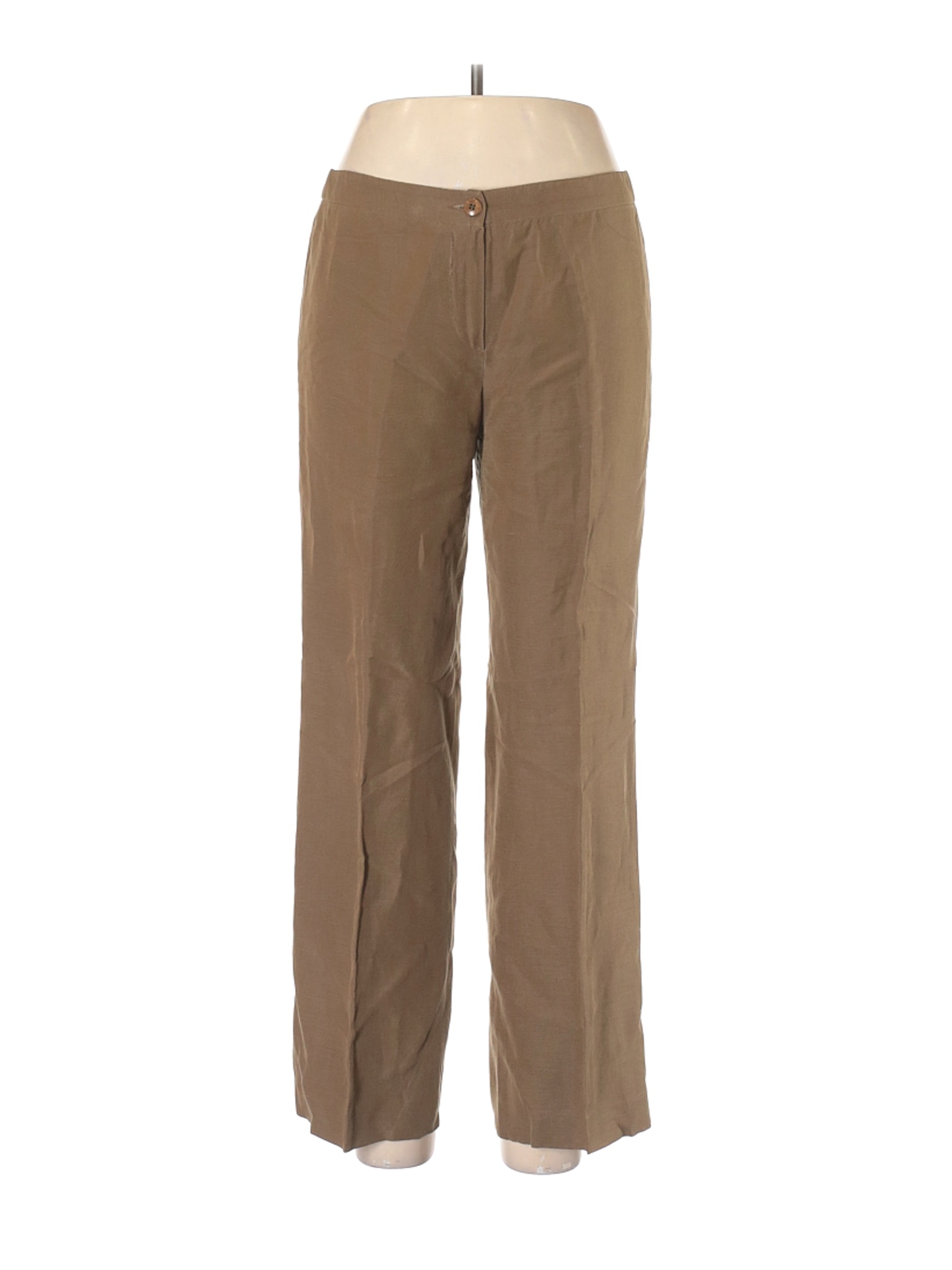 Armani Collezioni Women Brown Linen Pants 10 | eBay