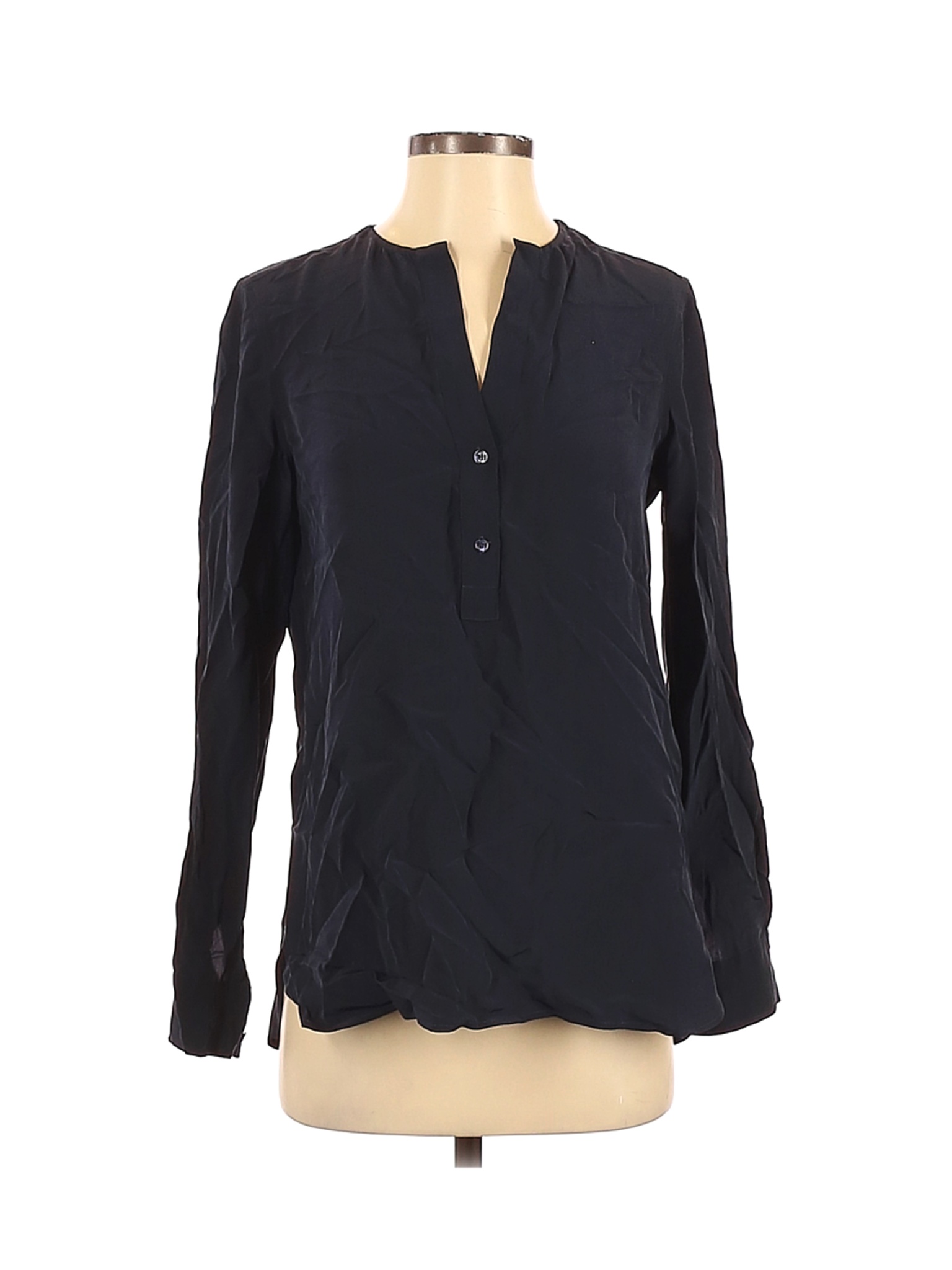 Vince. Women Black Long Sleeve Silk Top 4 | eBay