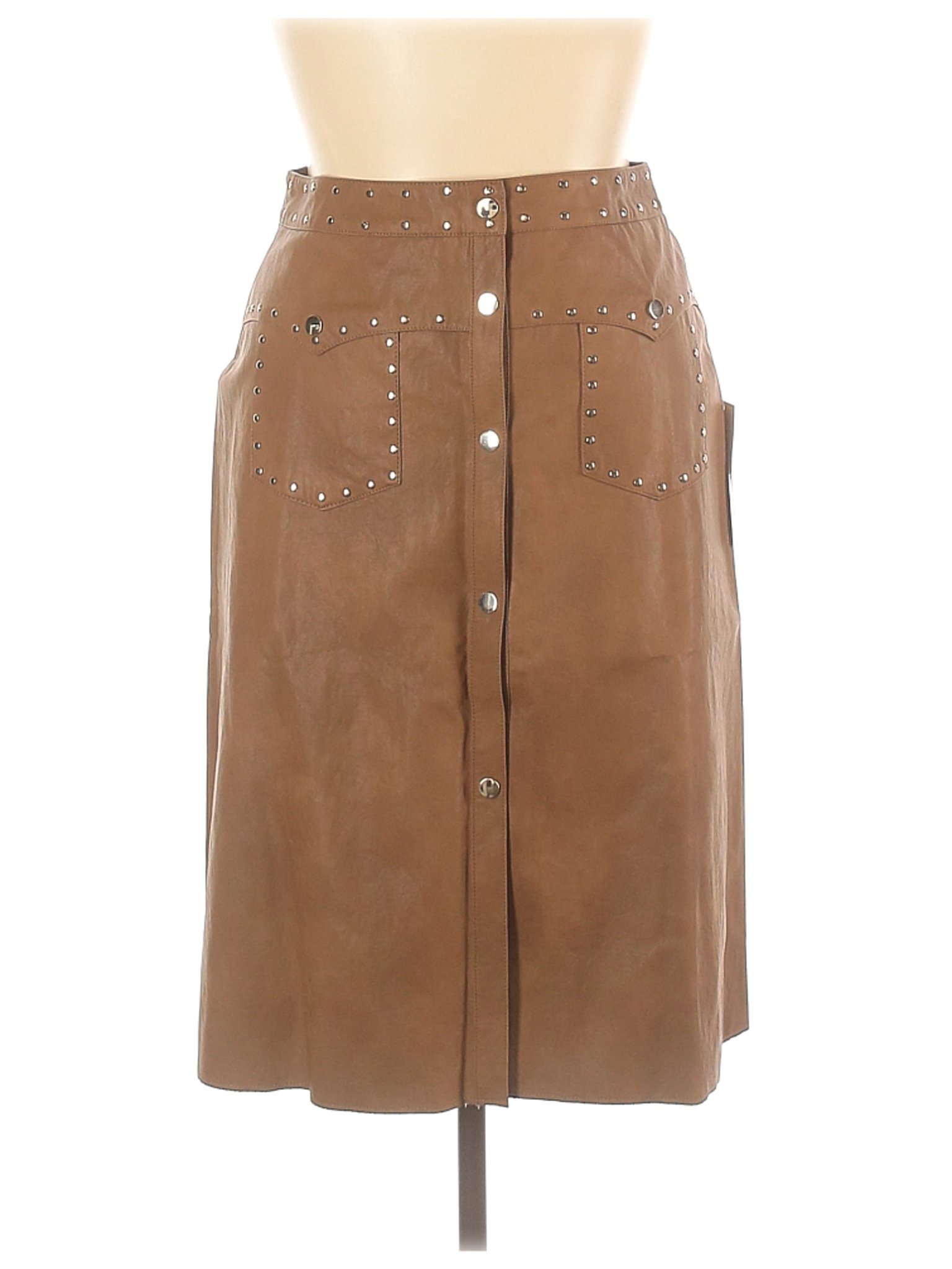 Nwt Zara Women Brown Faux Leather Skirt Xl Ebay