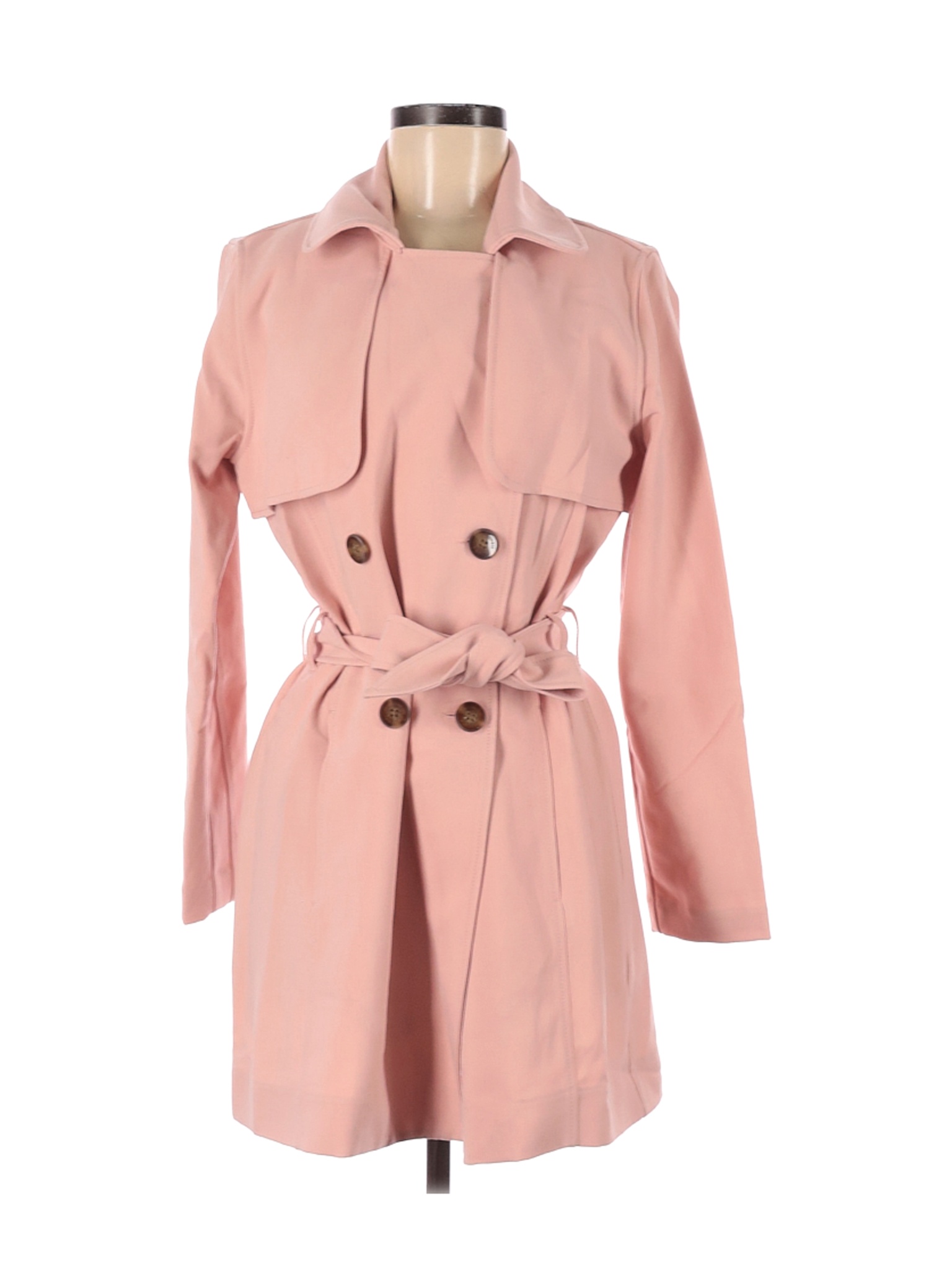 Abercrombie & Fitch Women Pink Trenchcoat M | eBay