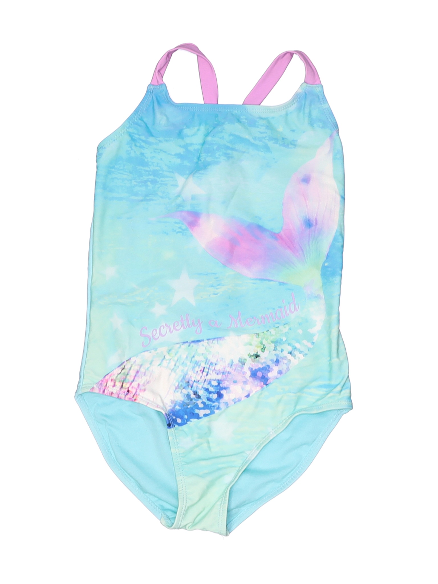 Wonder Nation Girls Blue One Piece Swimsuit Medium Kids Ebay