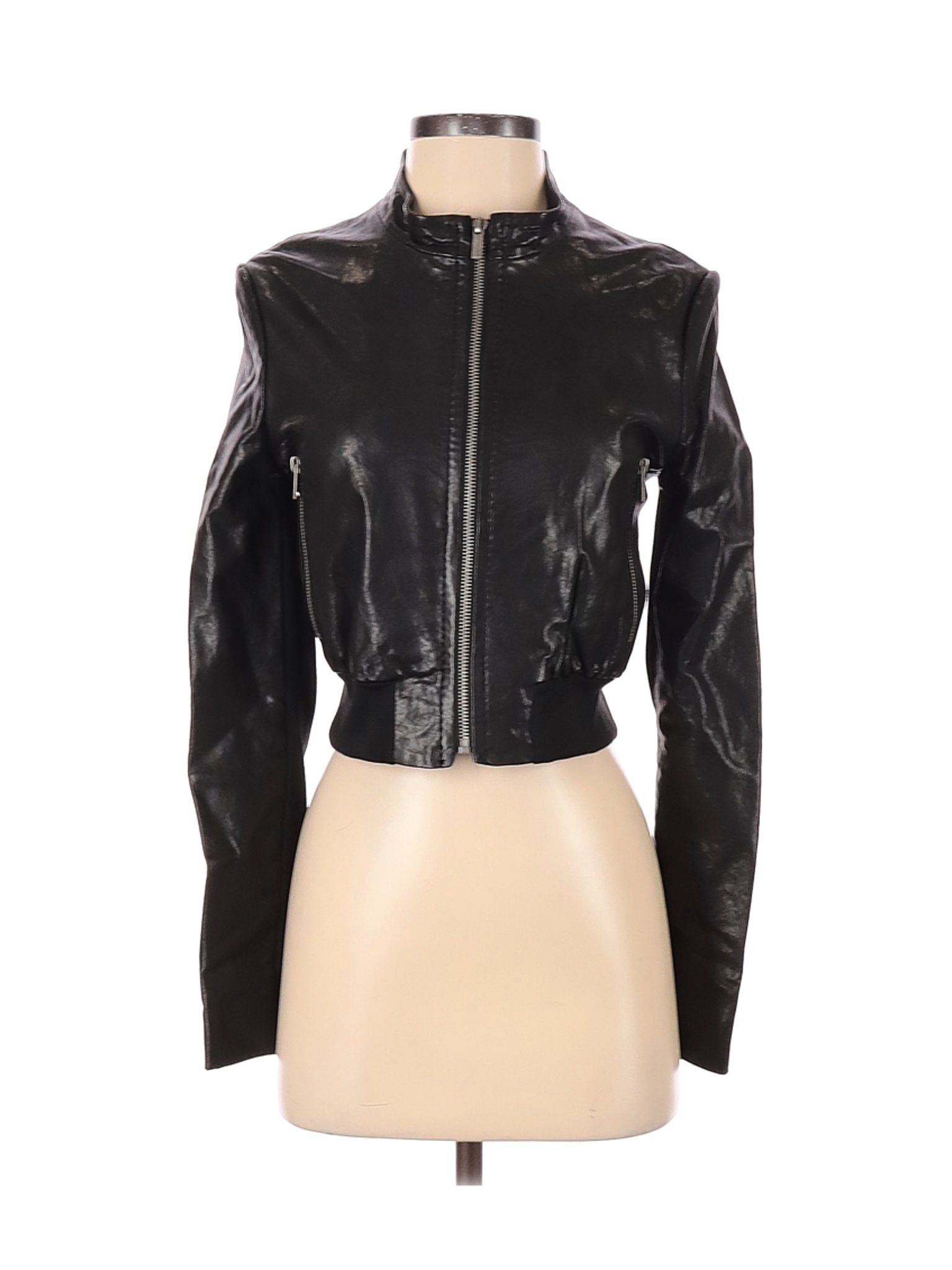 BCBGMAXAZRIA Women Black Leather Jacket S | eBay