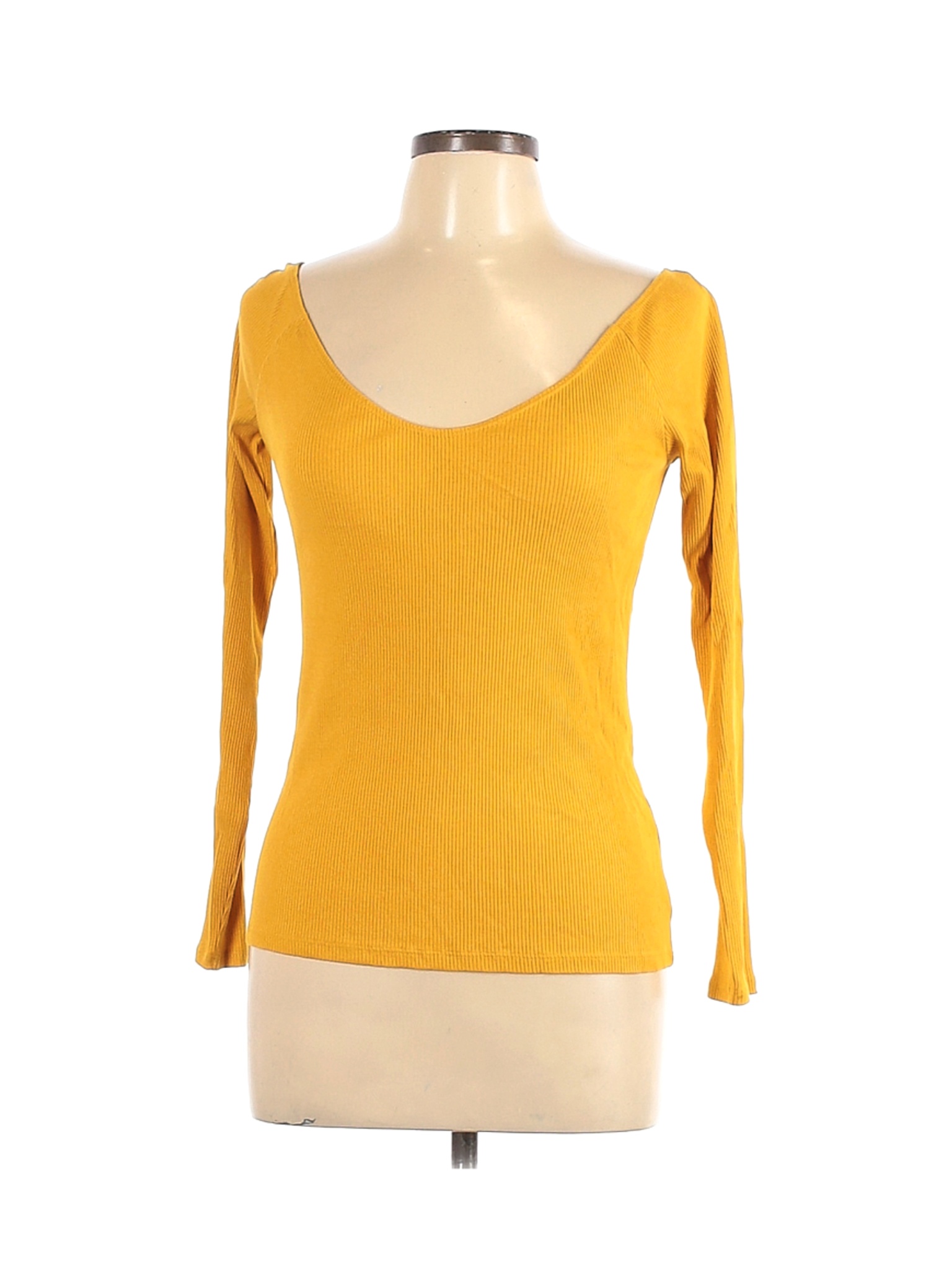 NWT Express Women Yellow Long Sleeve T-Shirt L | eBay