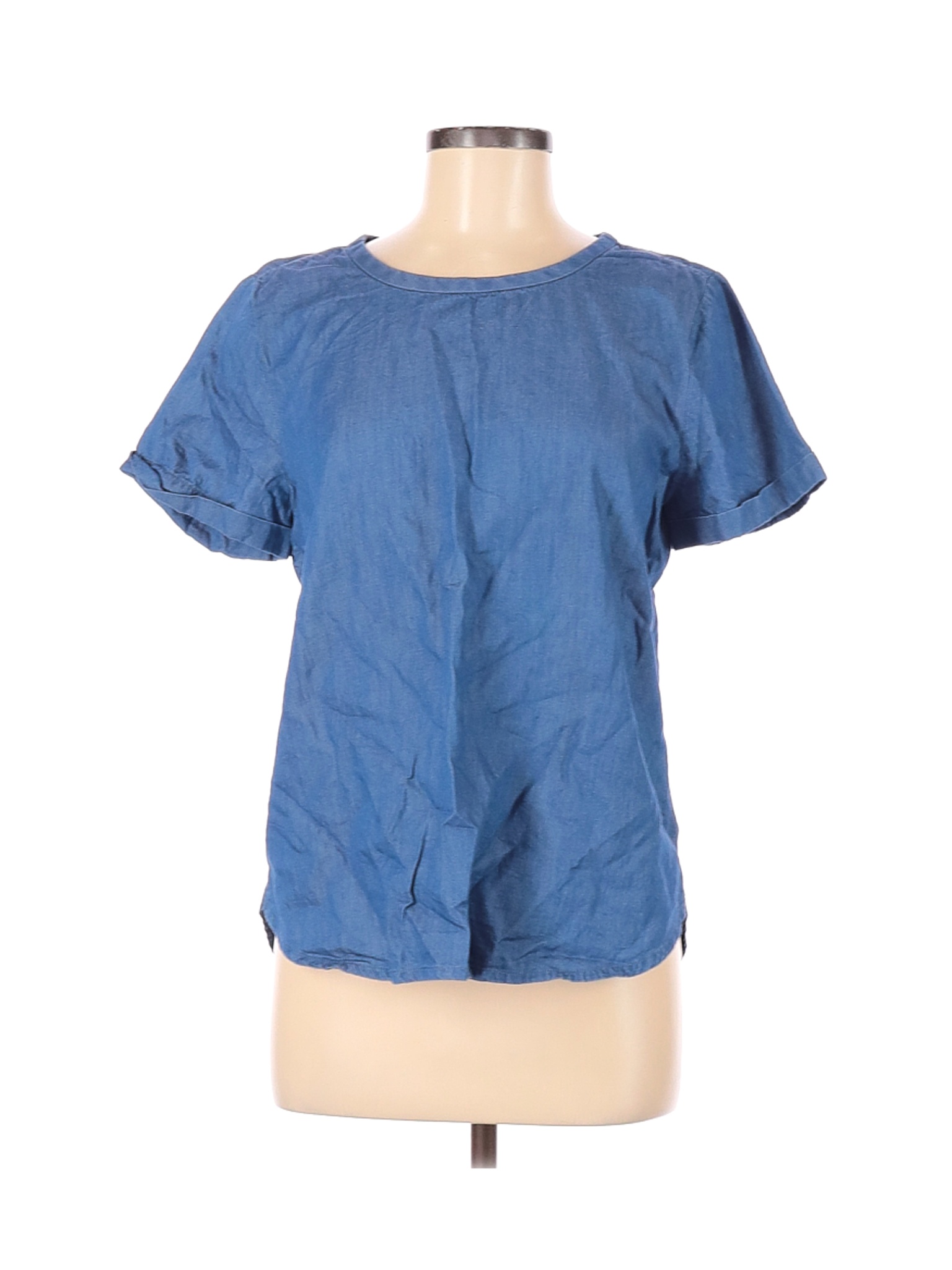 J.Crew Women Blue Short Sleeve Blouse M | eBay