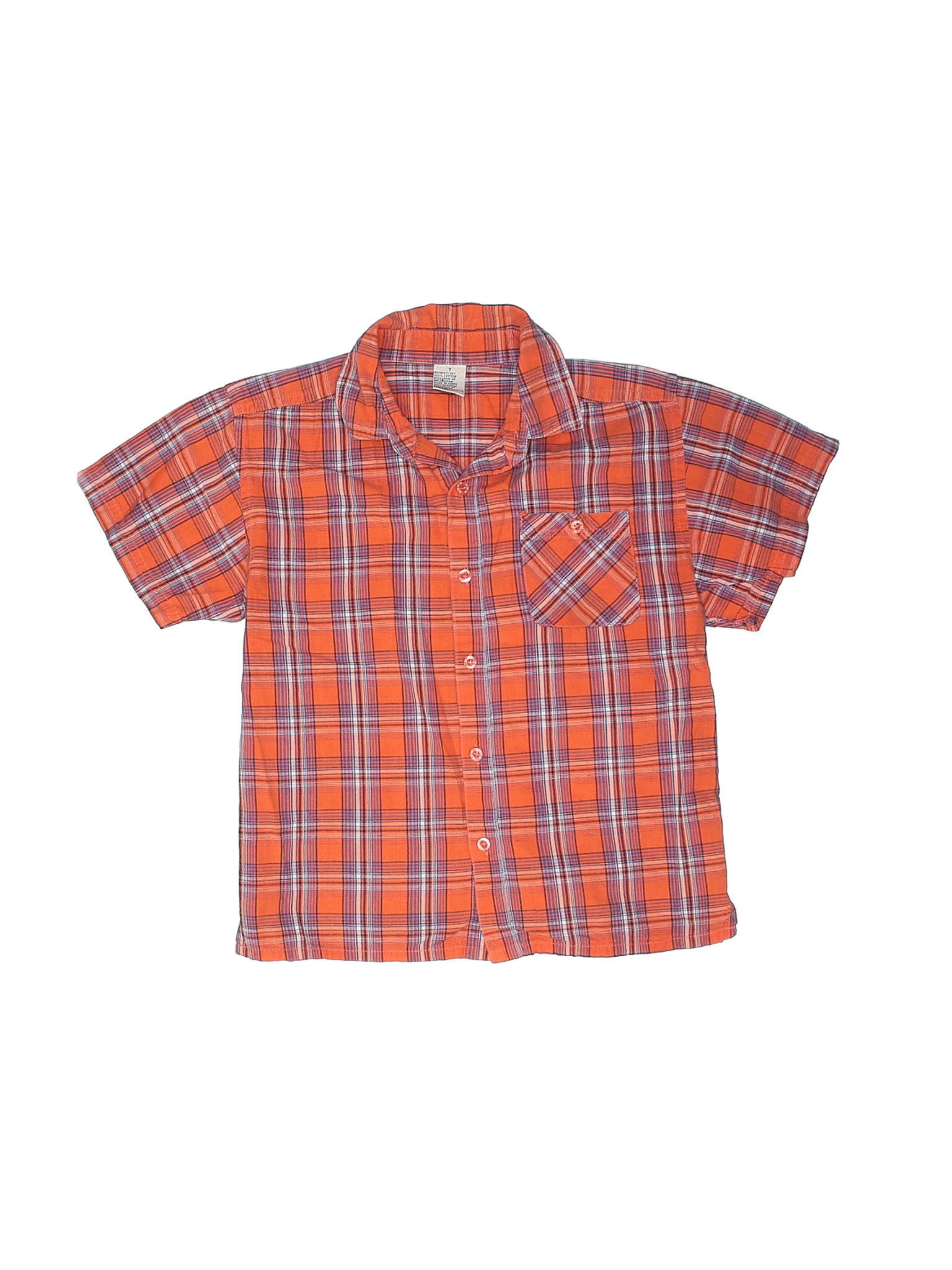 Unbranded Boys Orange Short Sleeve Button-Down Shirt 7 | eBay
