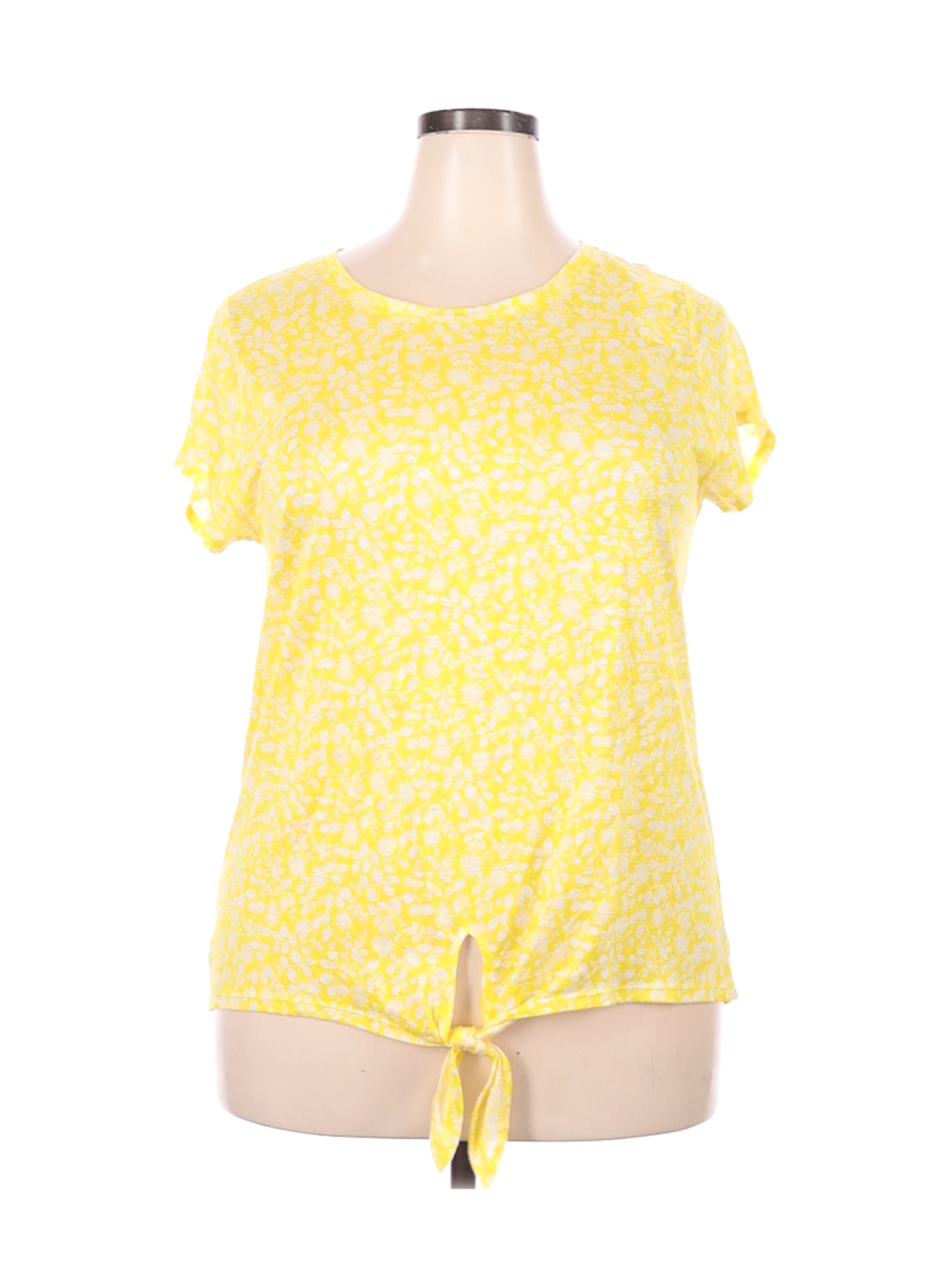 Ann Taylor LOFT Women Yellow Short Sleeve T-Shirt XL | eBay