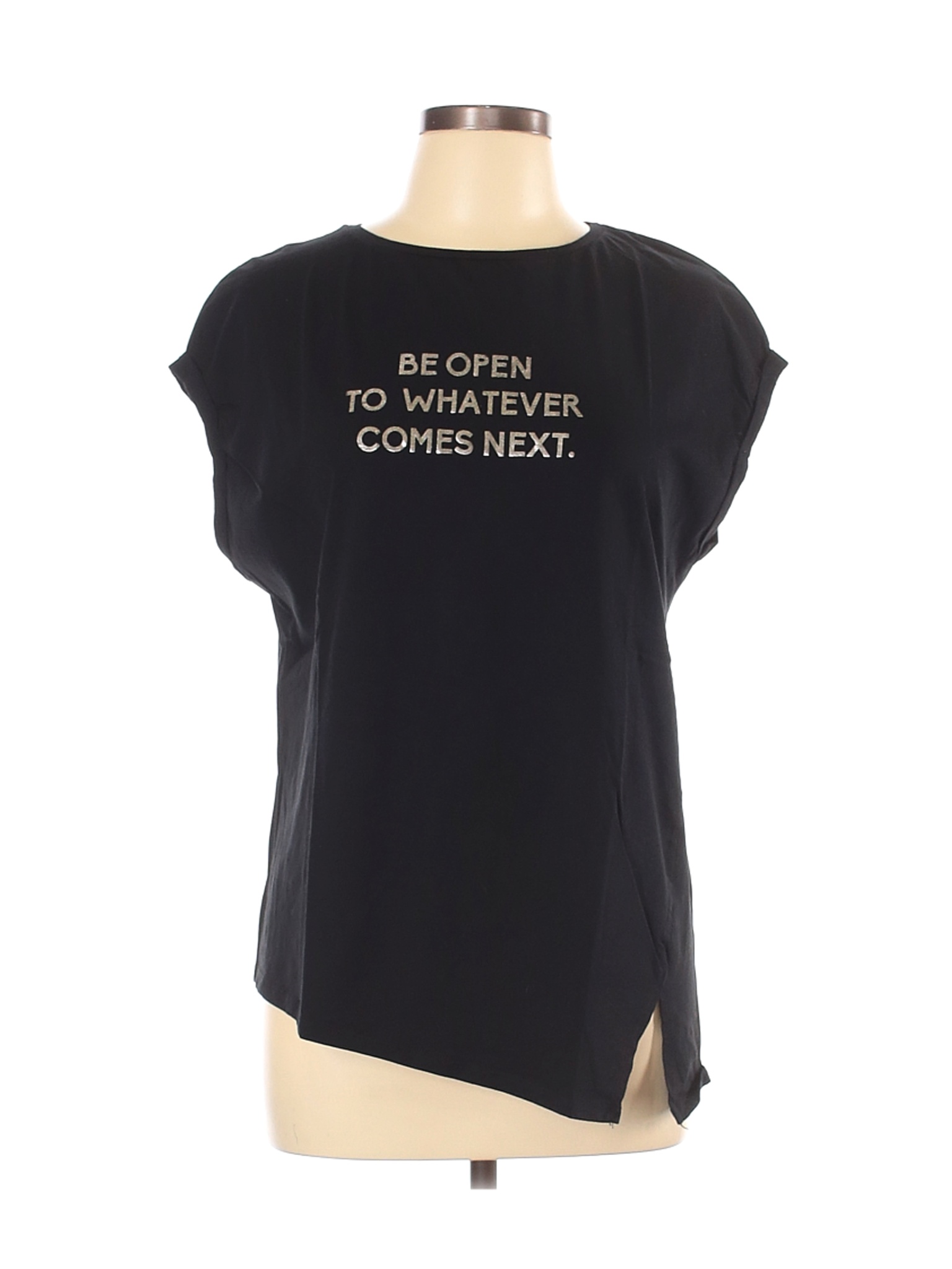 Zara W&B Collection Women Black Short Sleeve T-Shirt L | eBay