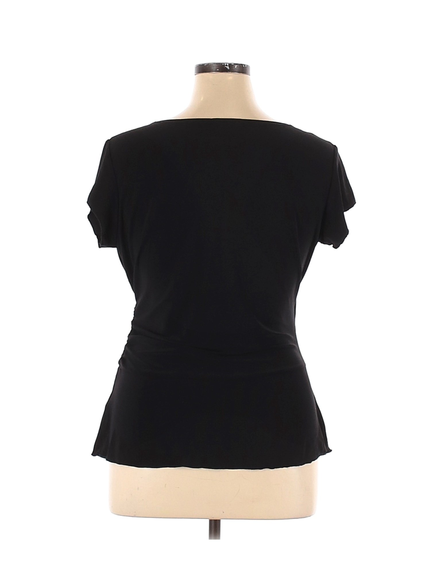 Roz & Ali Women Black Short Sleeve Blouse XL | eBay