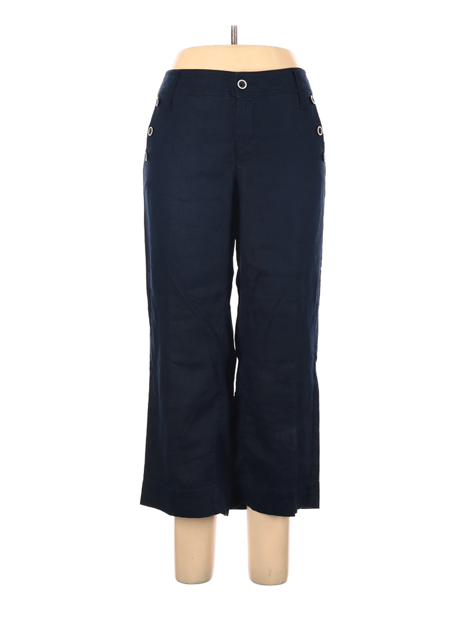 CAbi Women Blue Linen Pants 12 eBay