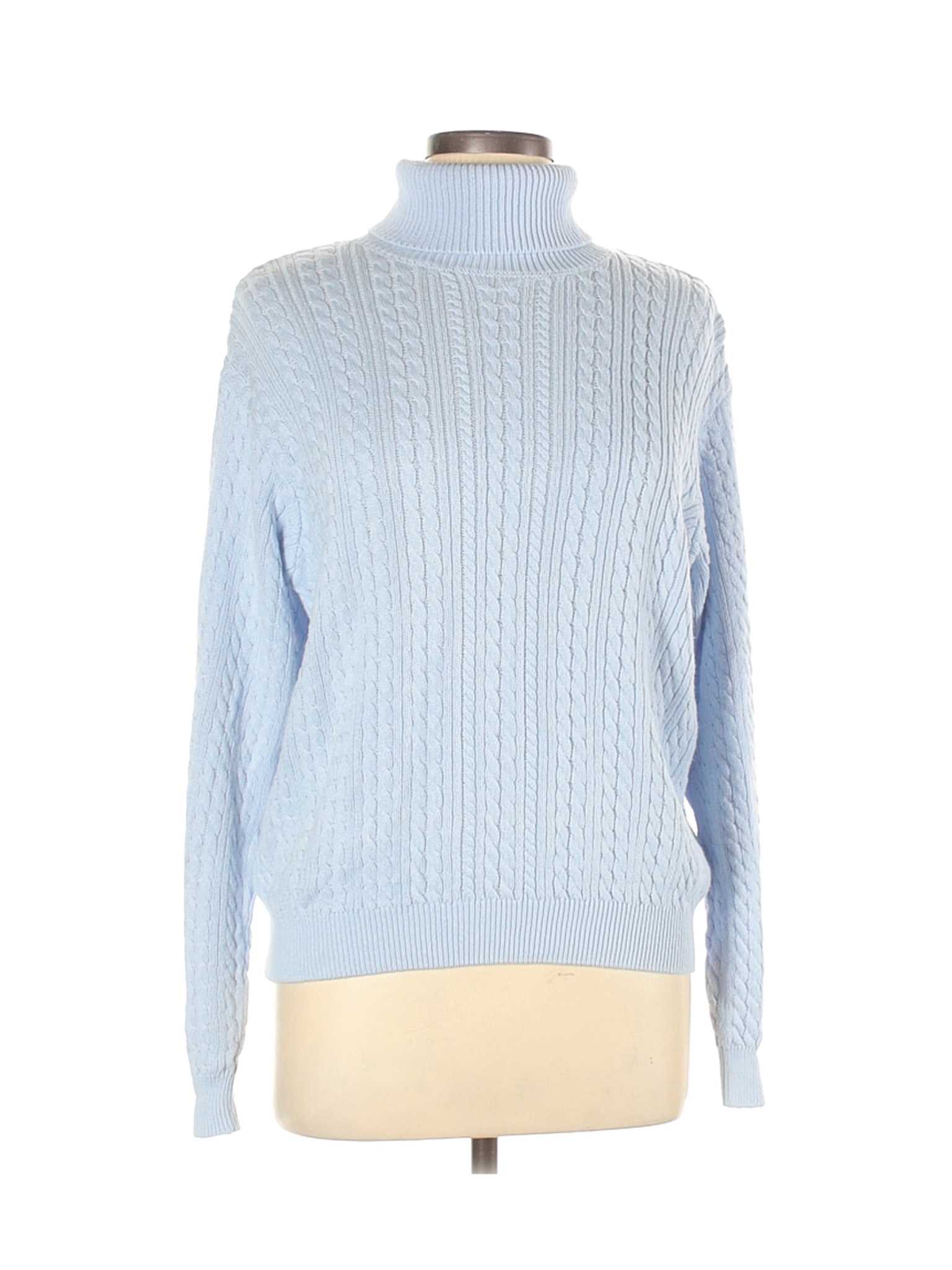 Jeanne Pierre Women Blue Turtleneck Sweater L | eBay