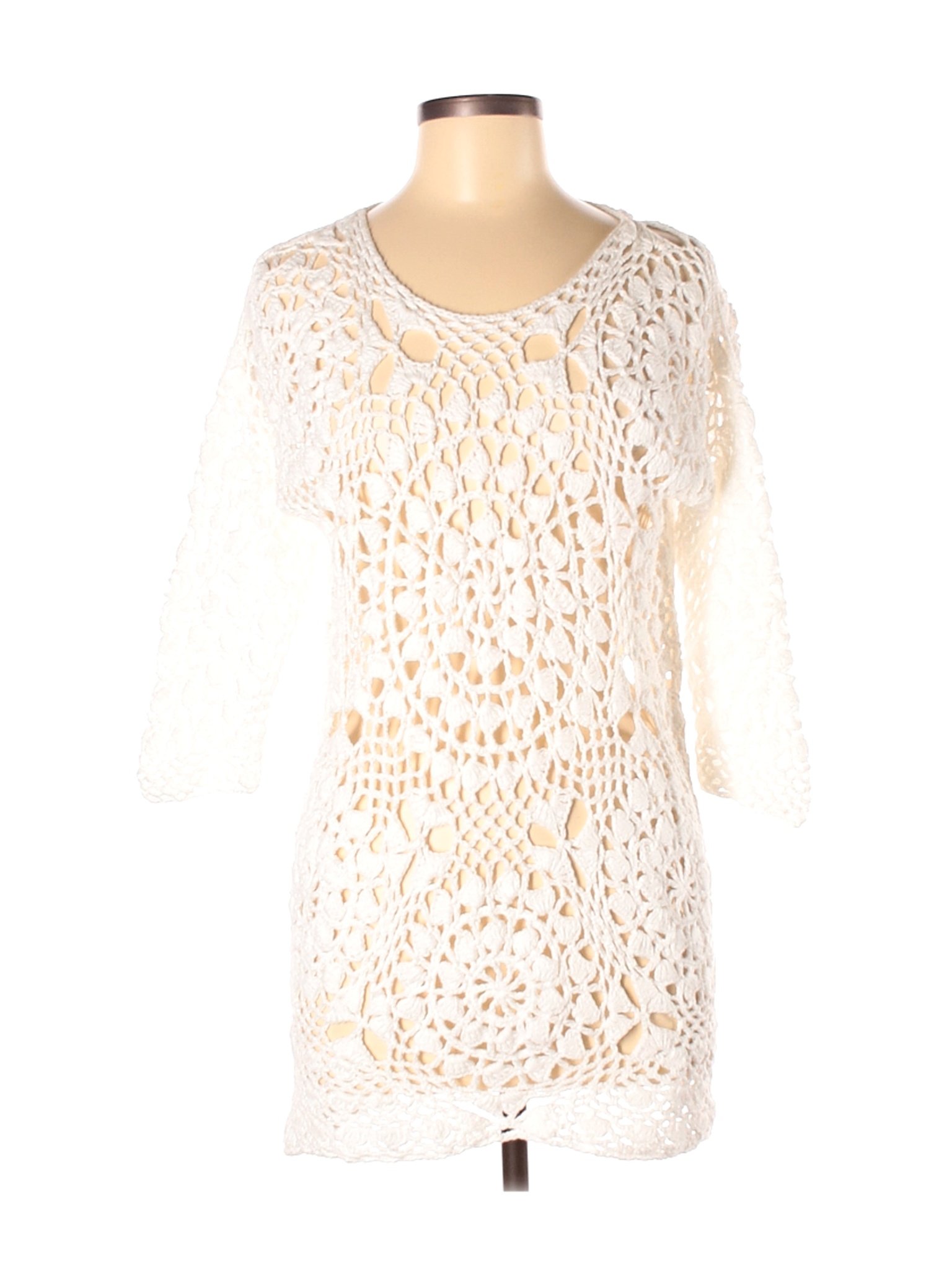 PURE HANDKNIT Women Ivory Pullover Sweater M | eBay