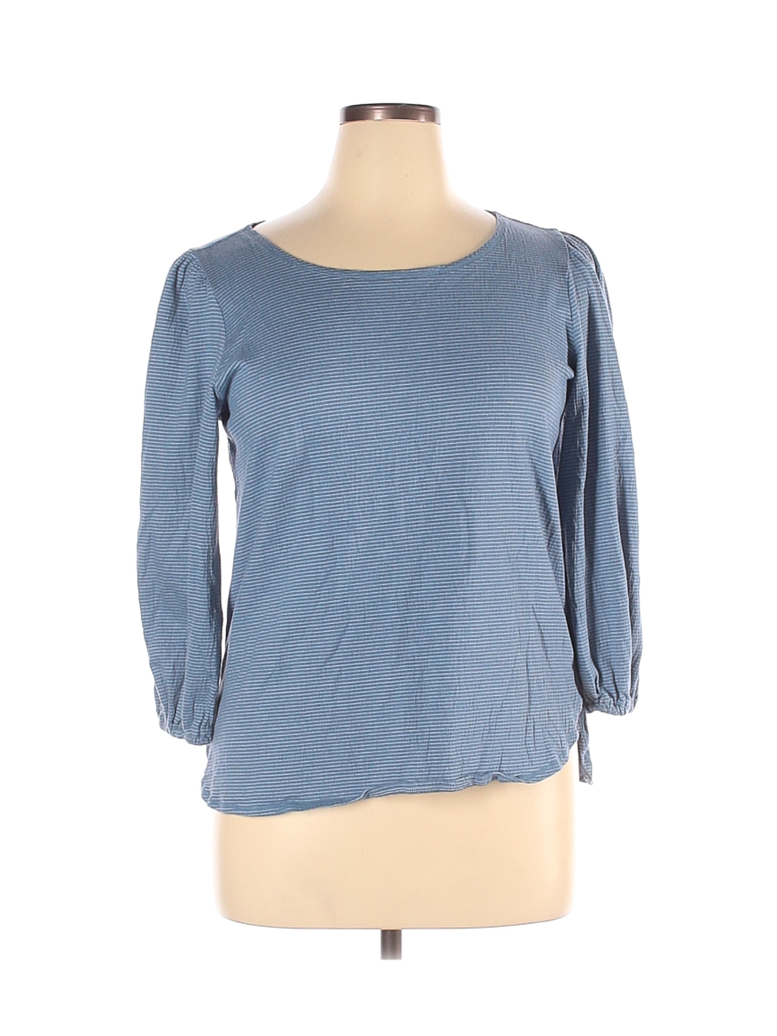 Max Studio Women Blue 3/4 Sleeve Top XL | eBay