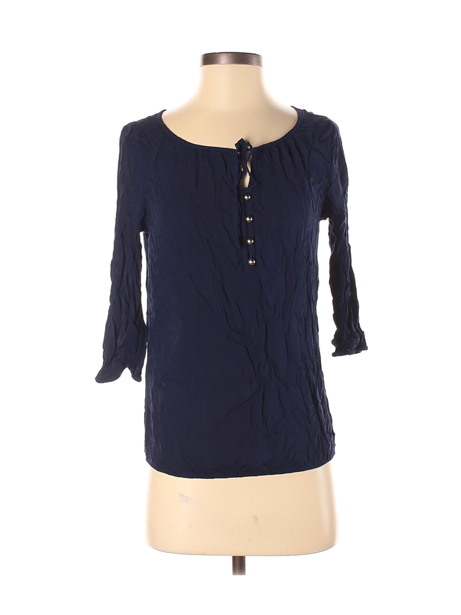 Old Navy Women Blue 3/4 Sleeve Blouse XS | eBay