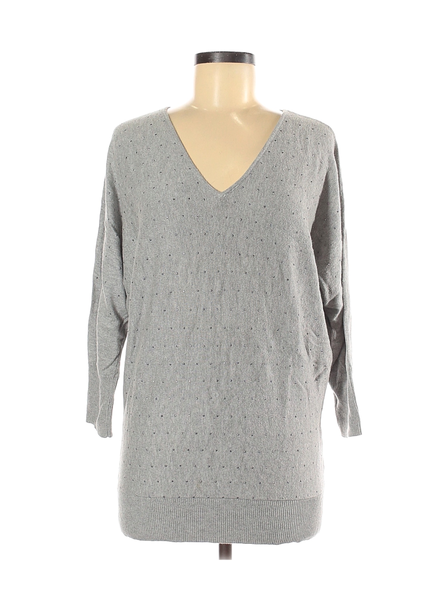 Elle Women Gray Pullover Sweater M | eBay