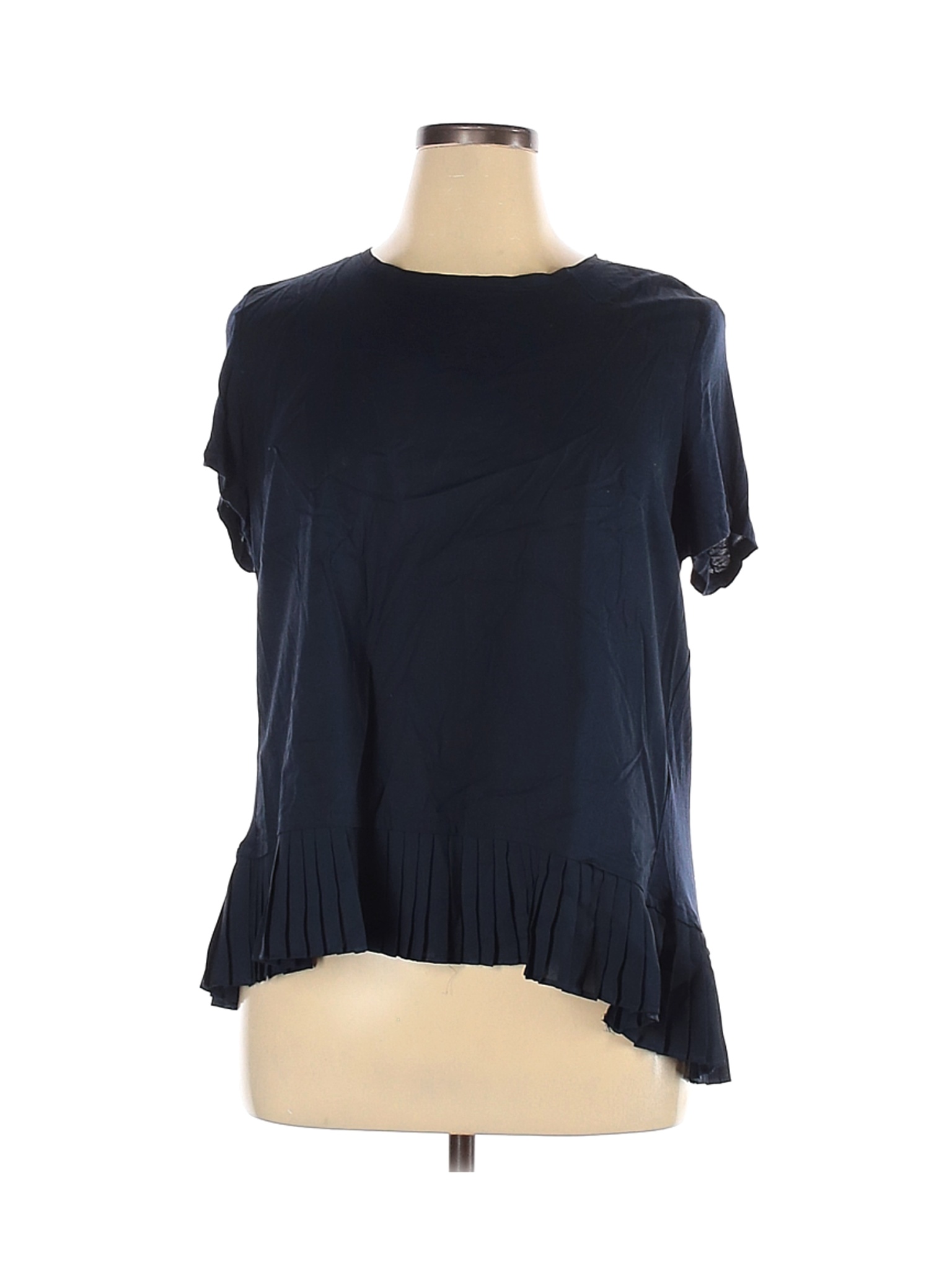 Simply Vera Vera Wang Women Blue Short Sleeve Blouse XL Petites | eBay