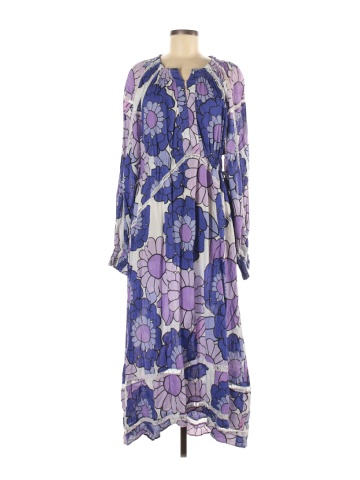 Dodo Bar Or 100% Cotton Floral Purple Myra Dress Size M - 78% off