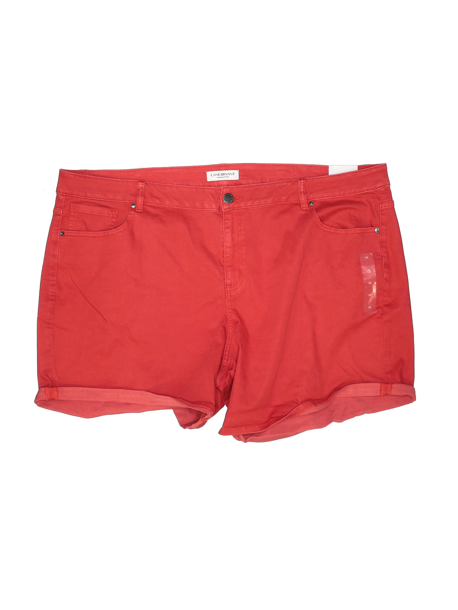 red denim shorts womens