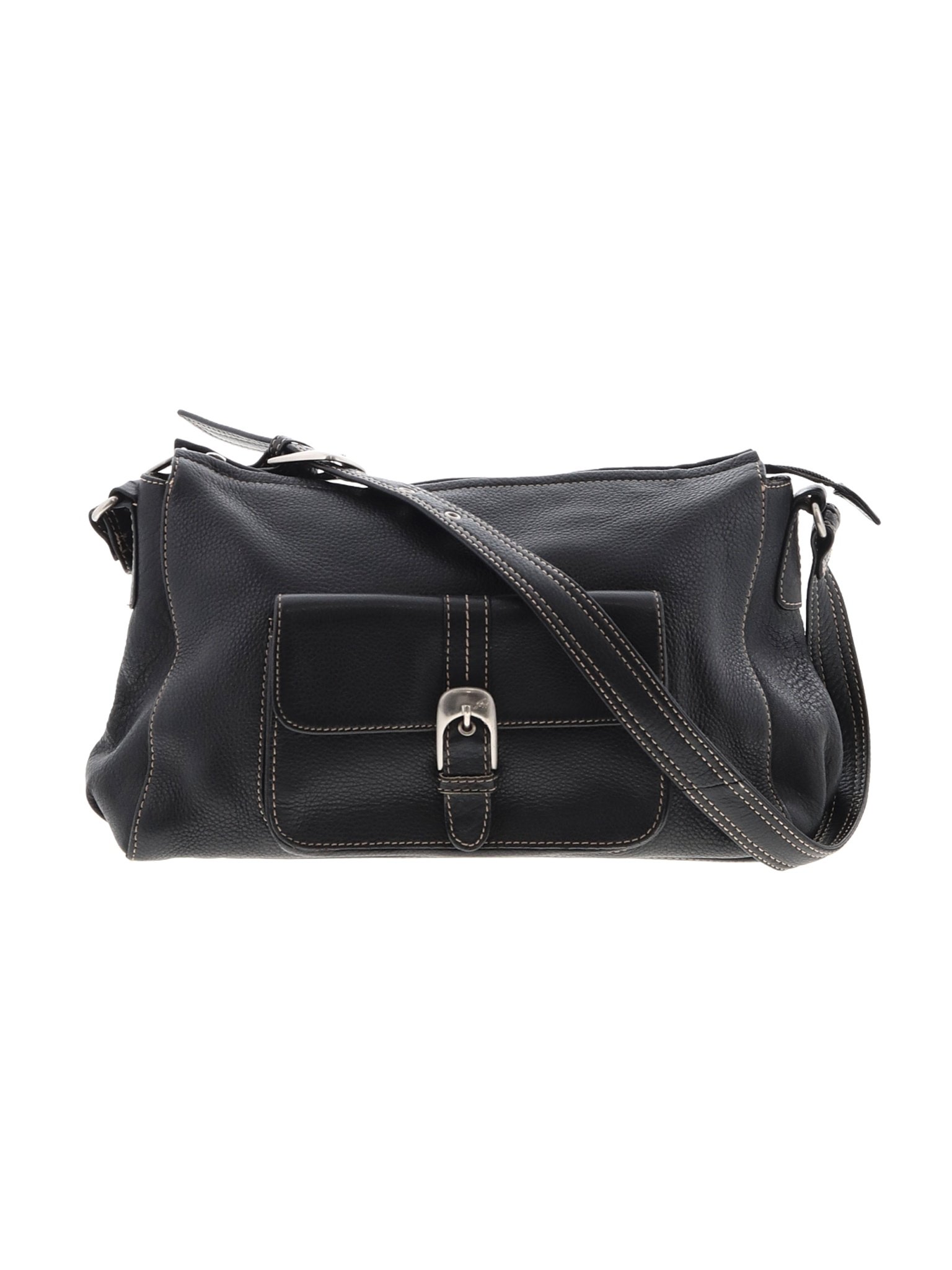 Stone Mountain Women Black Leather Shoulder Bag One Size | eBay
