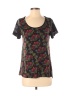 Lularoe Floral Tropical Black Short Sleeve T-Shirt Size XS - photo 1