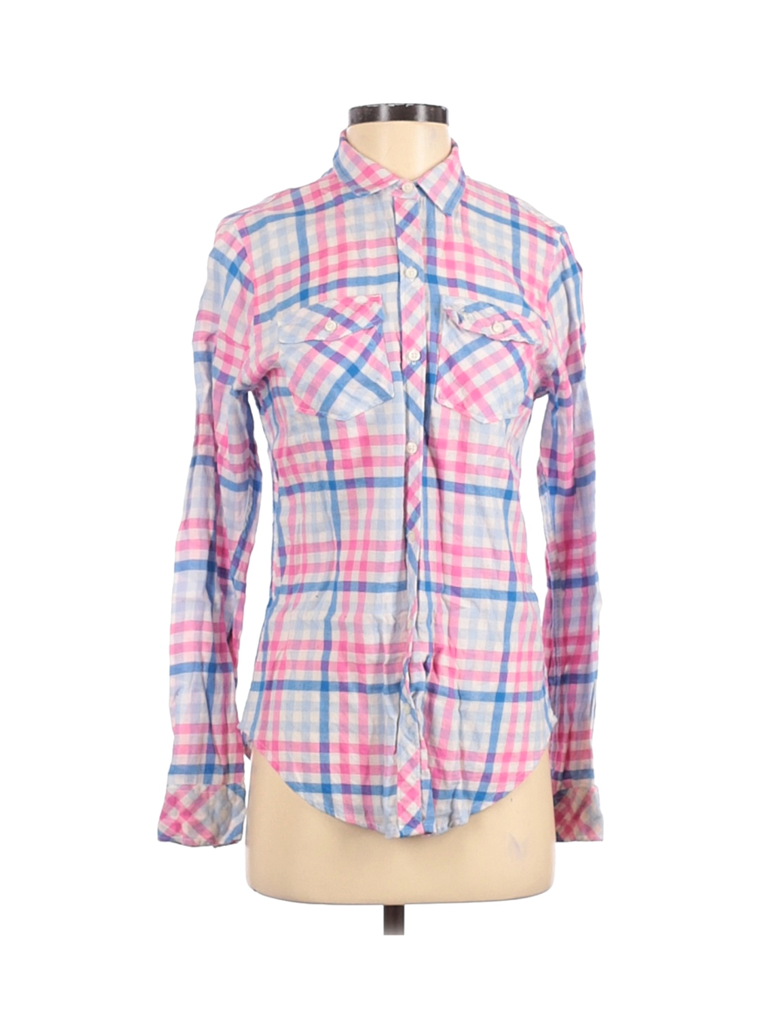 Abercrombie & Fitch Women Pink Long Sleeve Button-Down Shirt XS | eBay