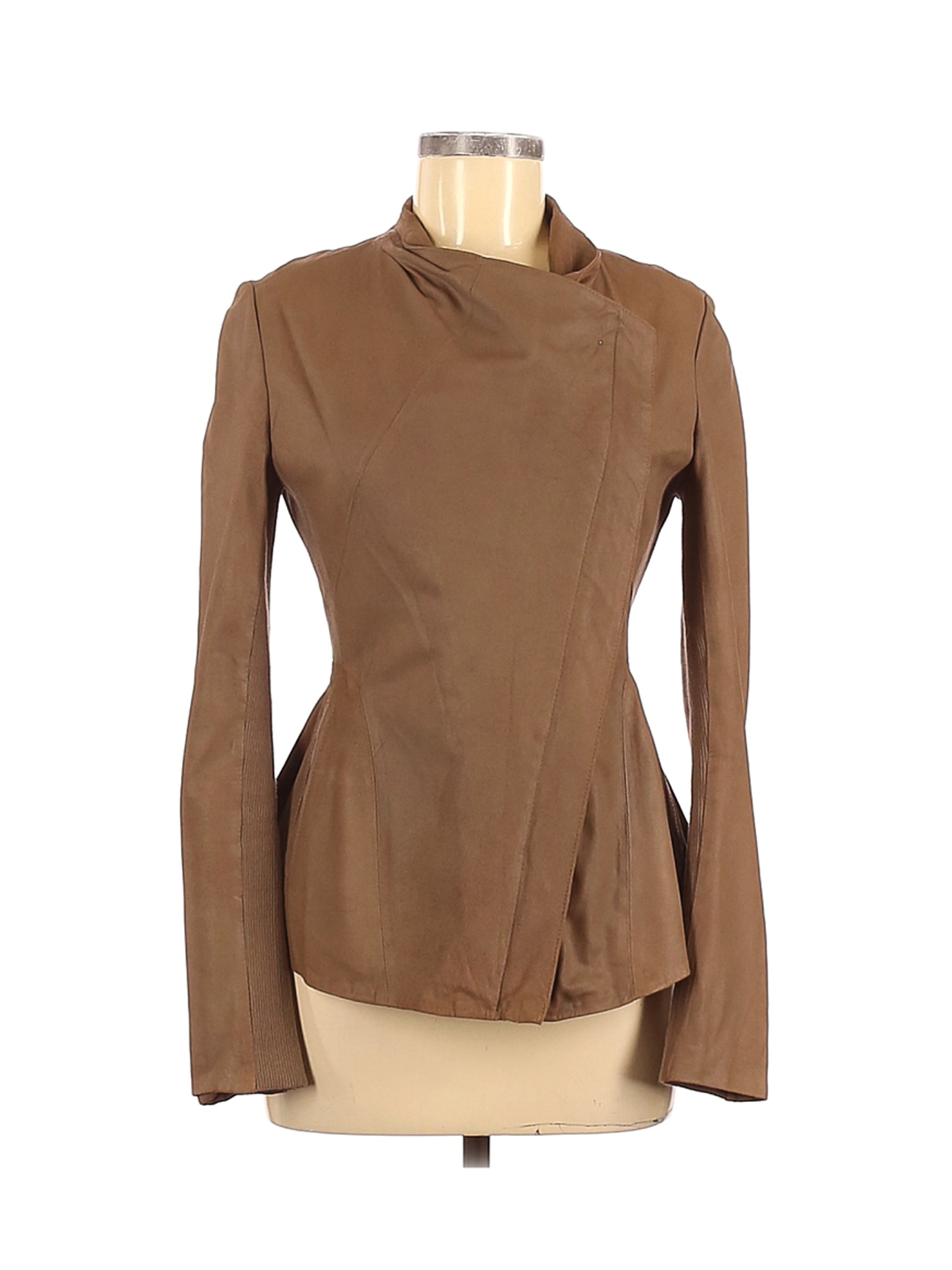 Elie Tahari 100% Leather Solid Brown Tan Leather Jacket Size S - 88% ...