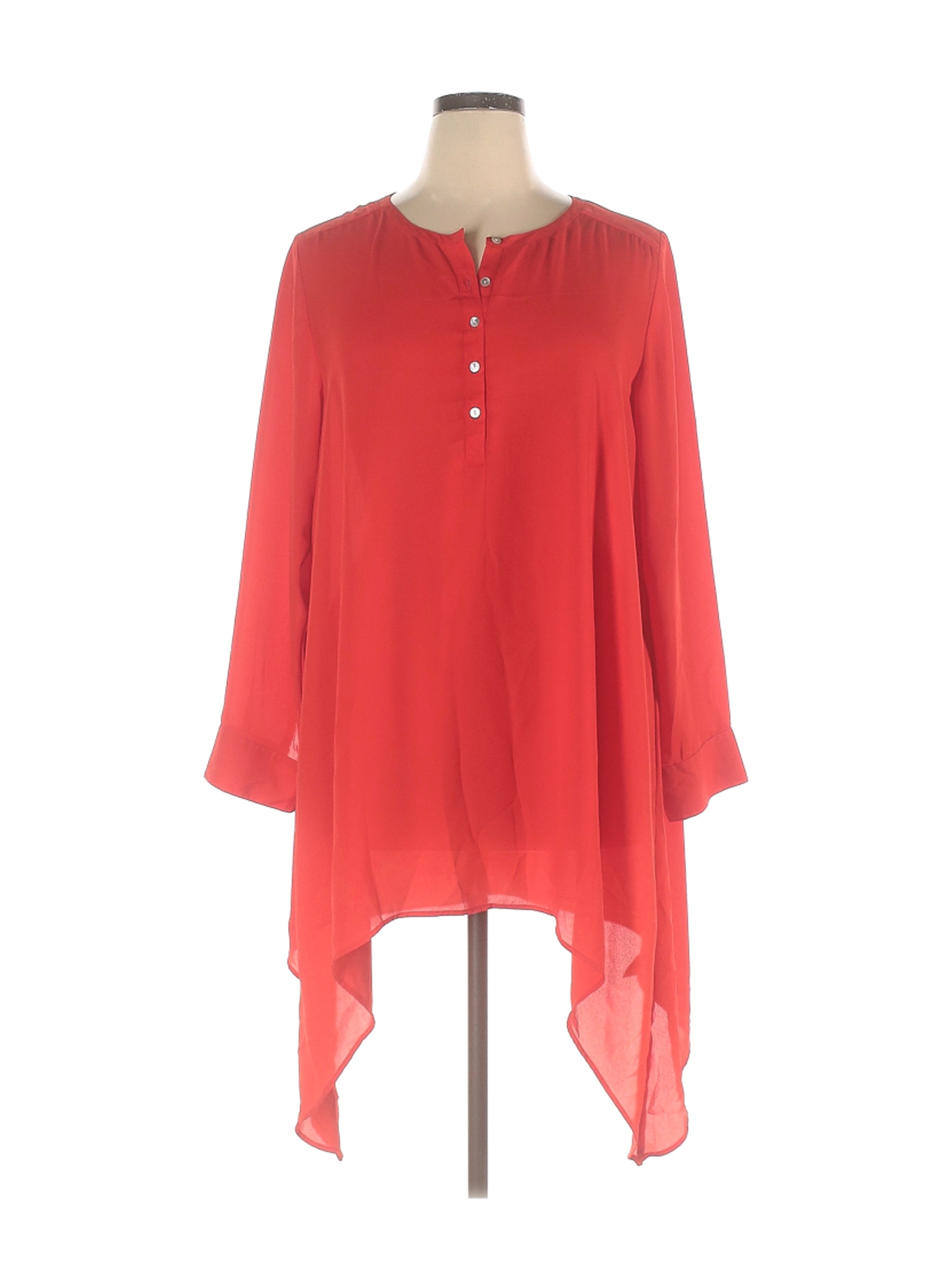 Denim 24/7 Women Red Long Sleeve Blouse 16 | eBay