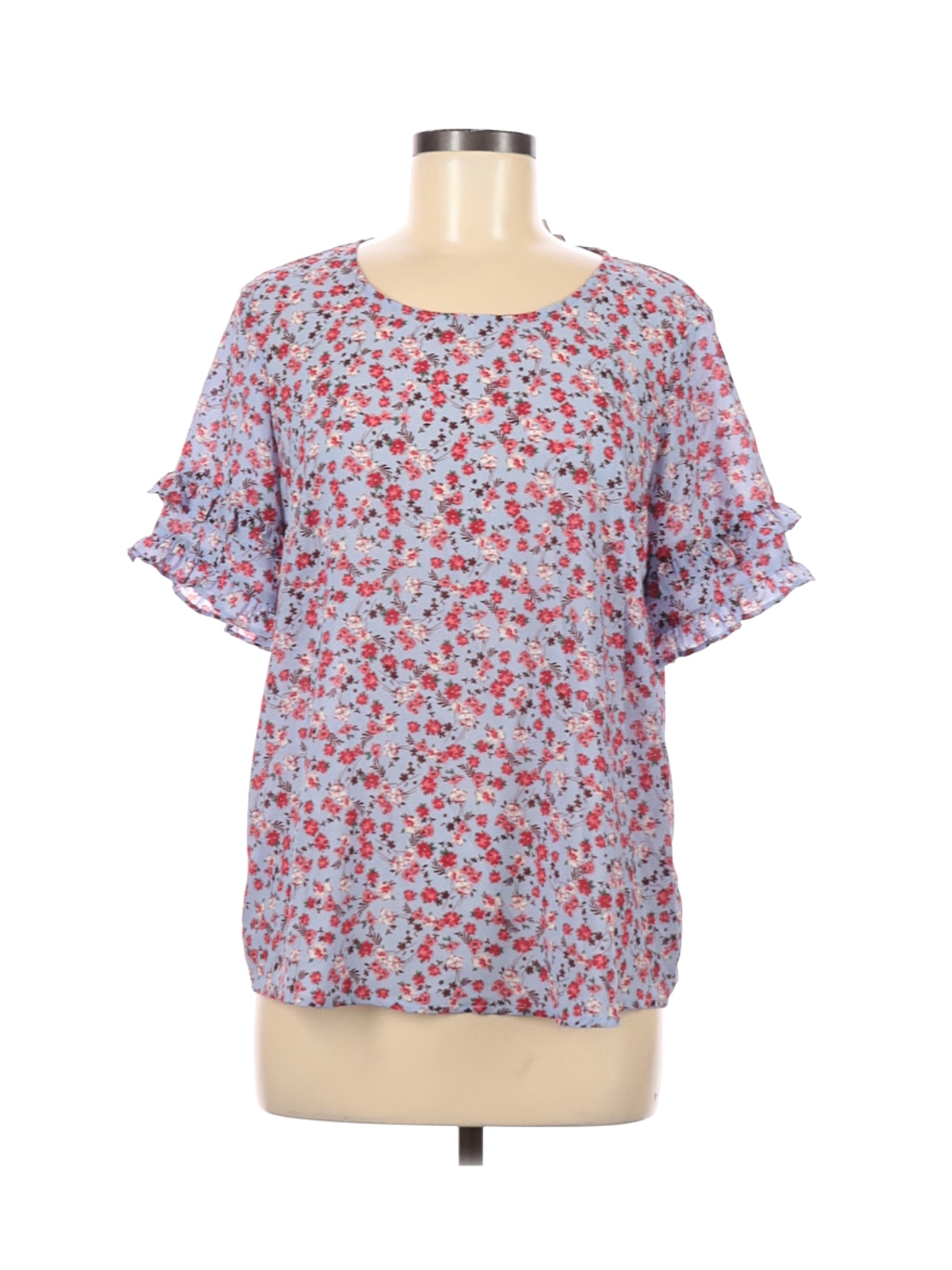 Liz Claiborne Women Purple Short Sleeve Blouse M | eBay