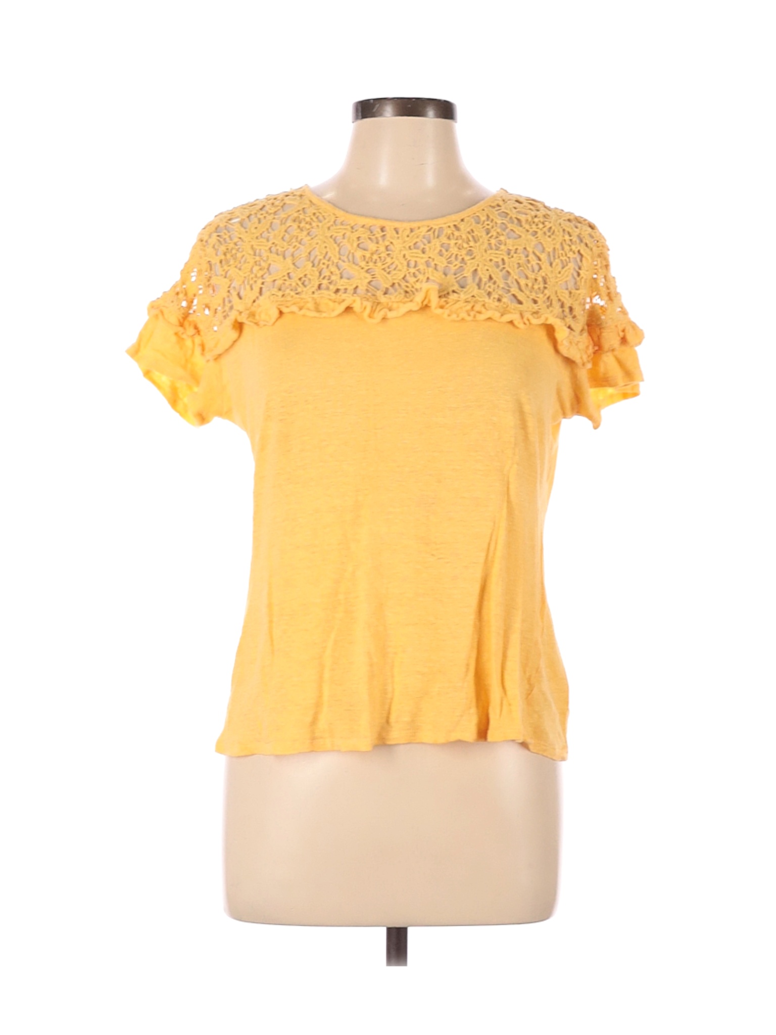Sundance Women Yellow Short Sleeve Top L | eBay