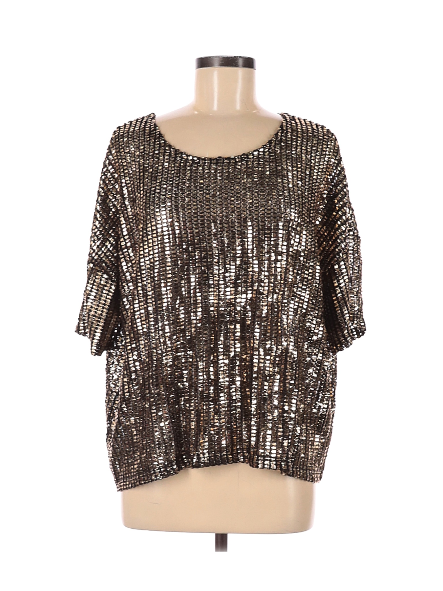 H&M Women Gold Short Sleeve Blouse M | eBay