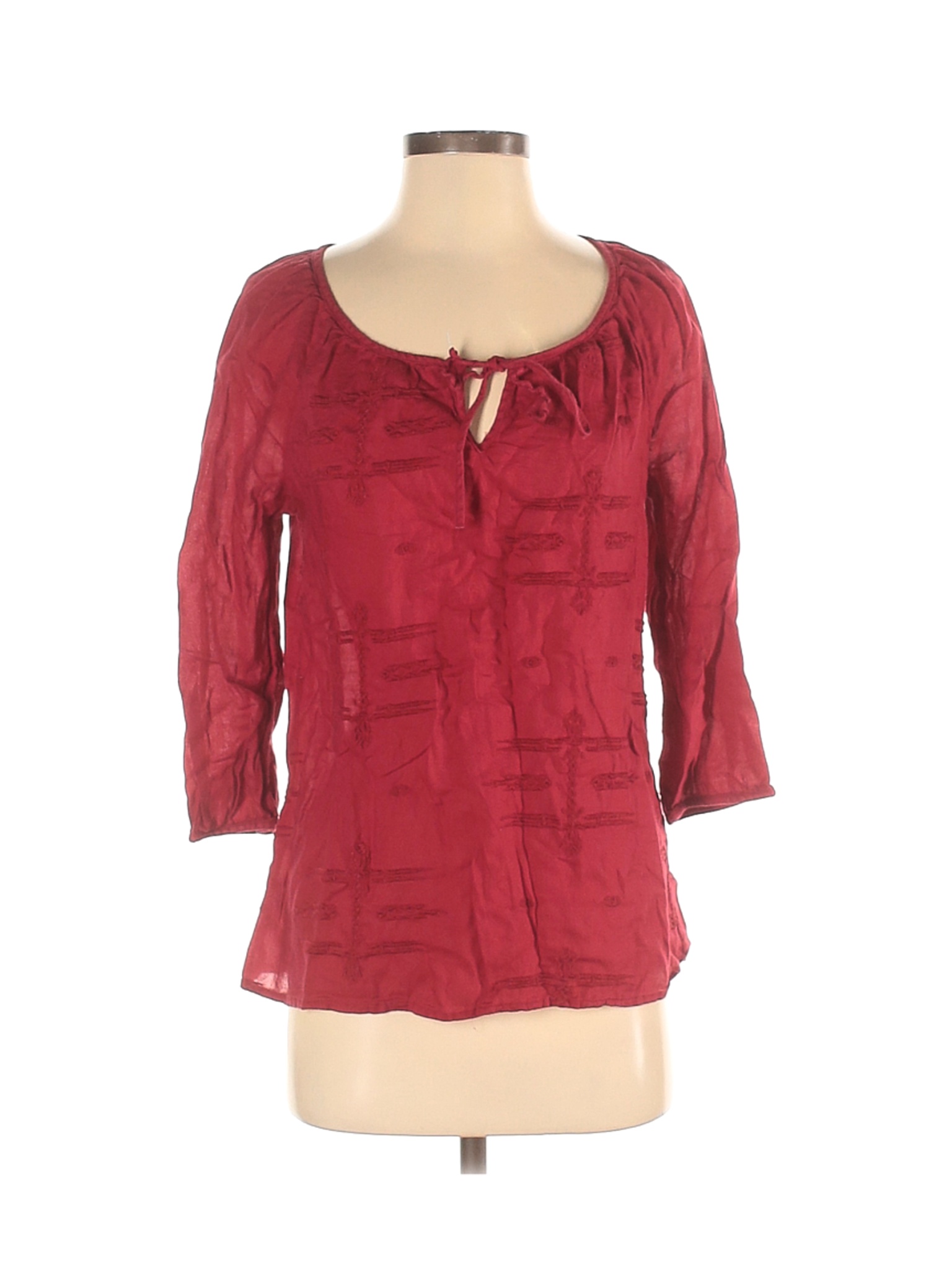 Old Navy Women Red 3/4 Sleeve Blouse S | eBay