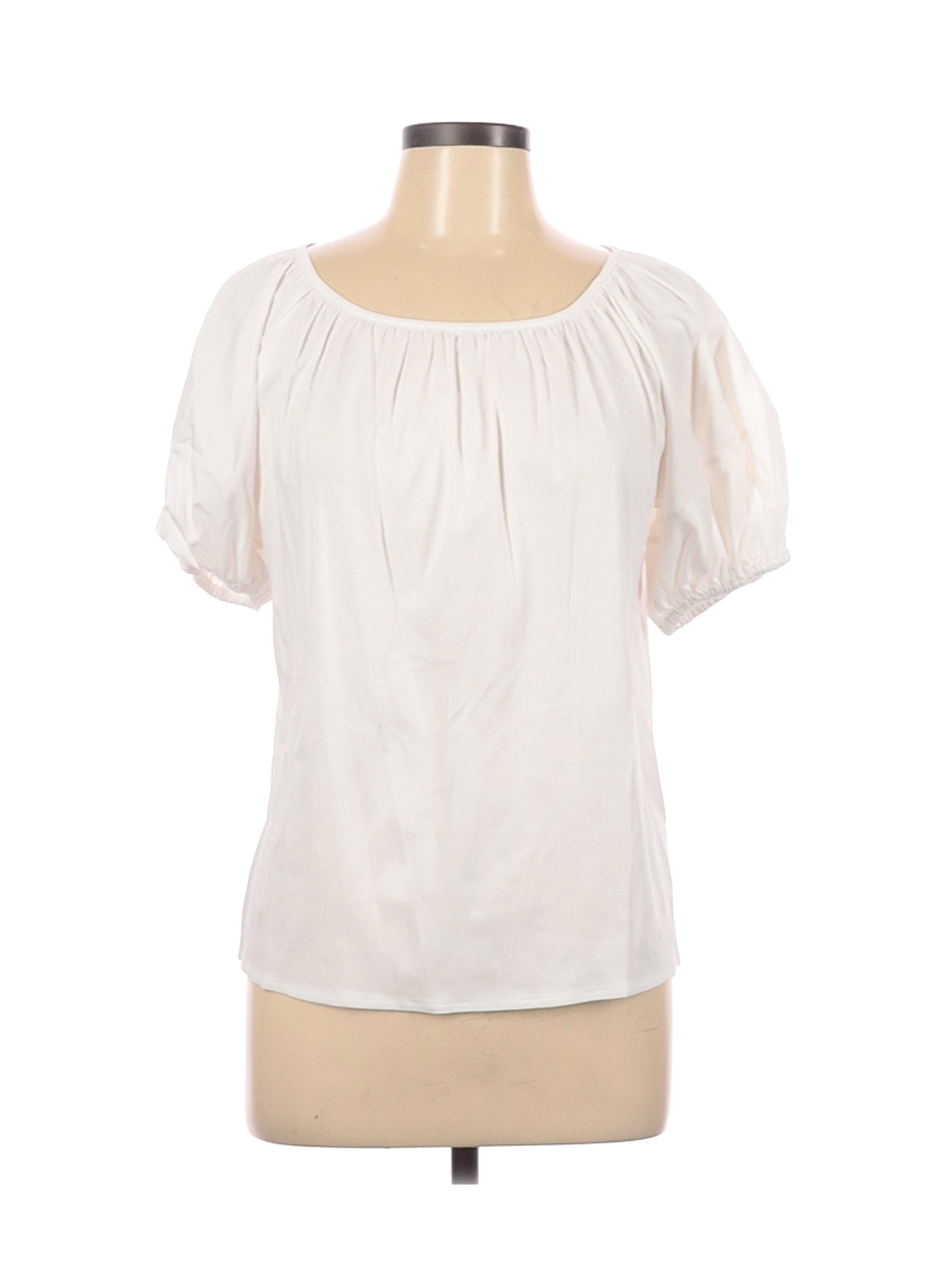 Ann Taylor Women White Short Sleeve Top M Petites | eBay