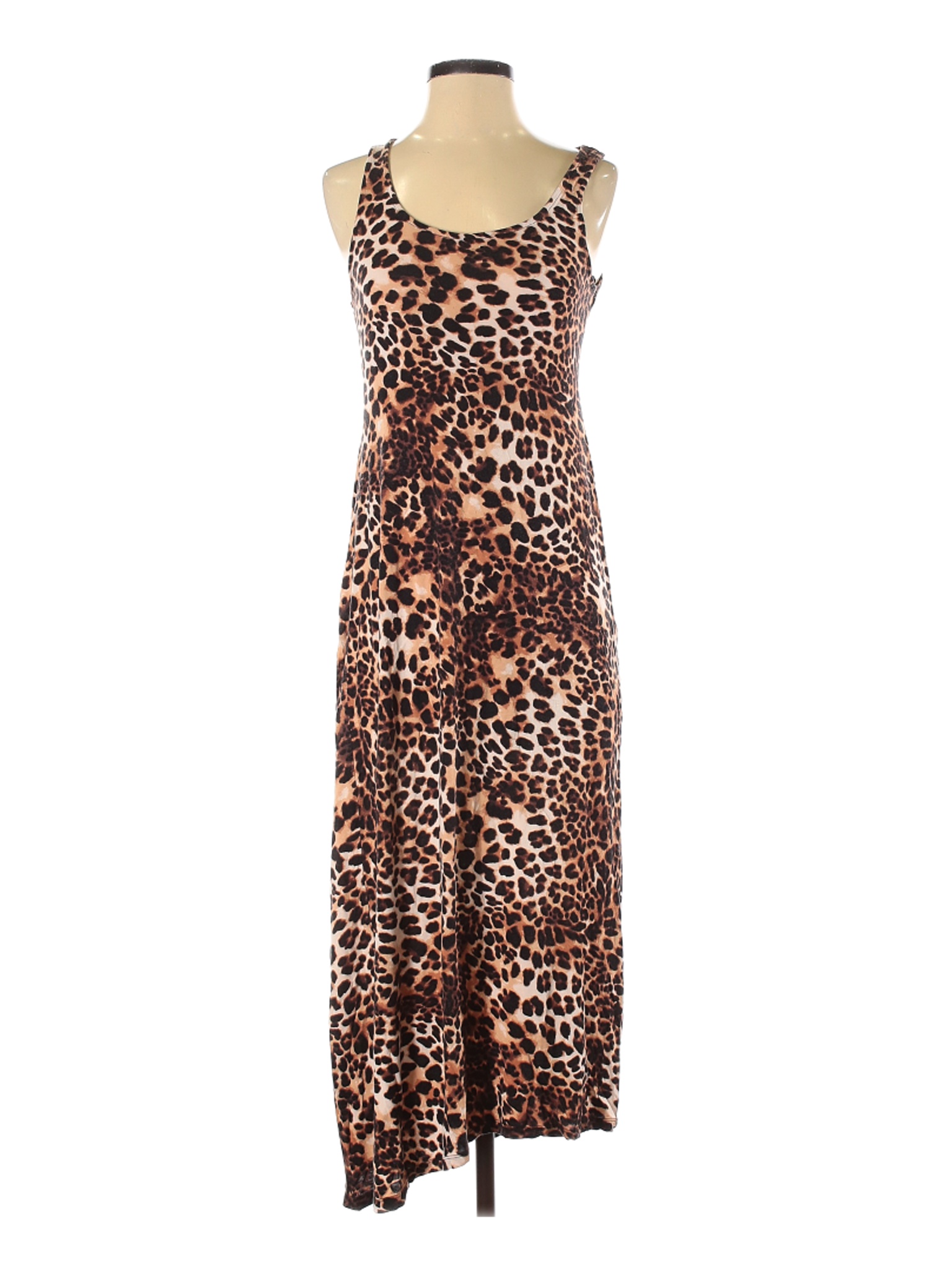 h&m brown fitted dress