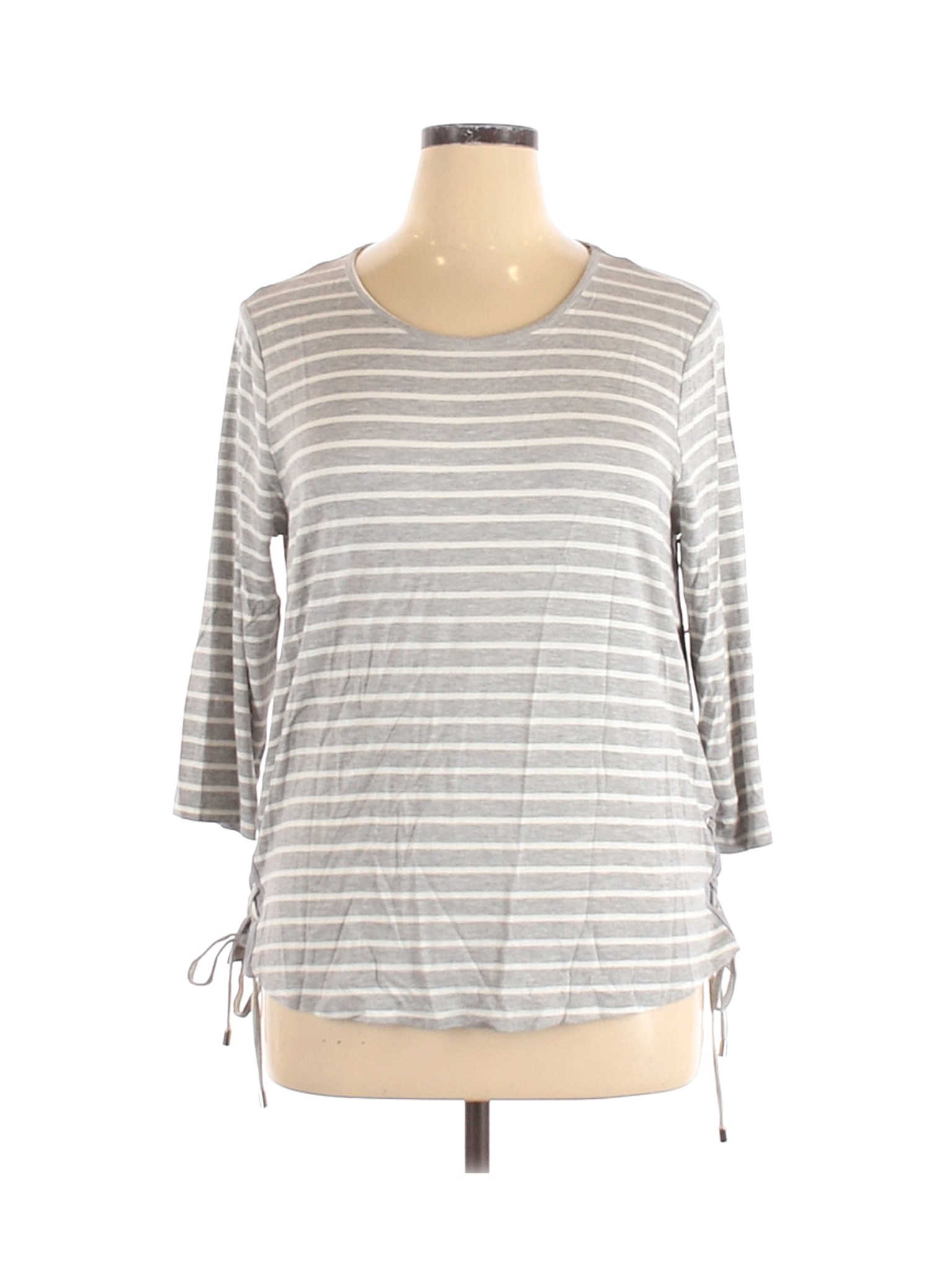 NWT Marled Essentials Women Gray 3/4 Sleeve T-Shirt XL | eBay