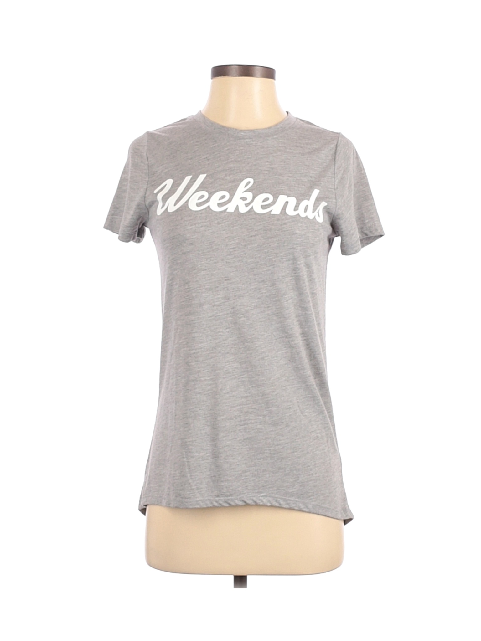 Zoe+Liv Women Gray Short Sleeve T-Shirt S | eBay