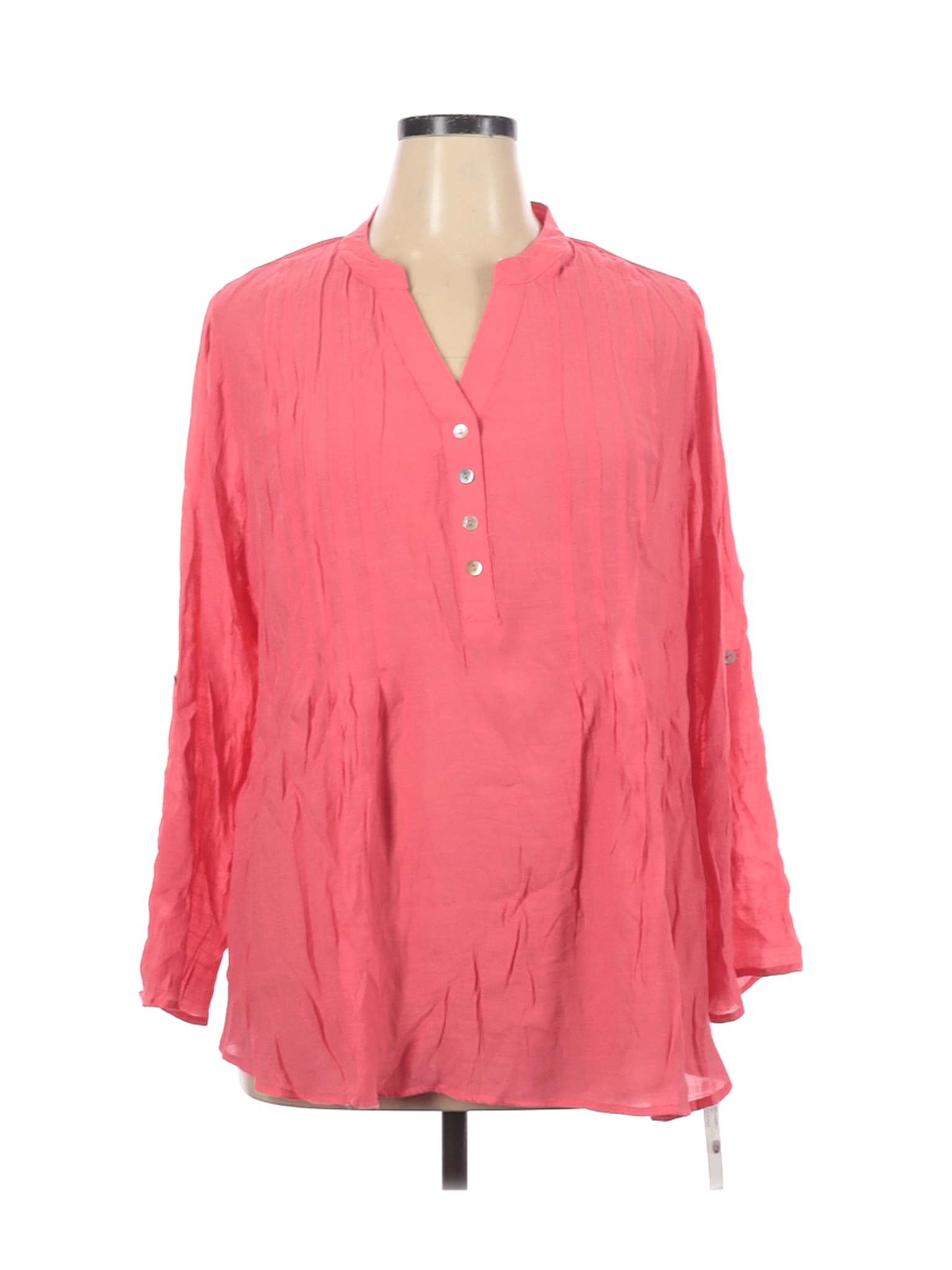 NWT Zac & Rachel Women Pink Long Sleeve Blouse 1X Plus | eBay