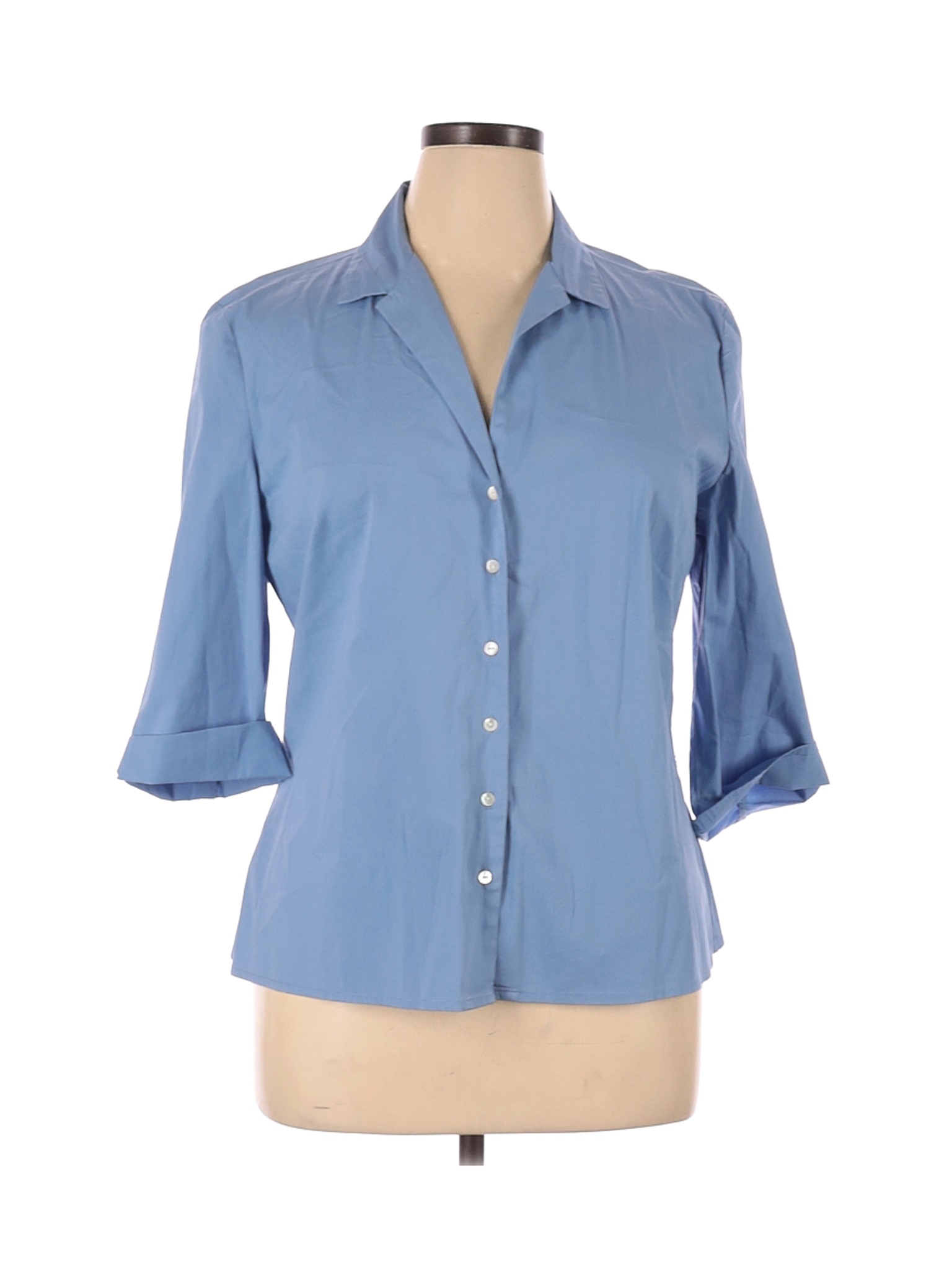 Gap Women Blue Long Sleeve Button-Down Shirt XL | eBay