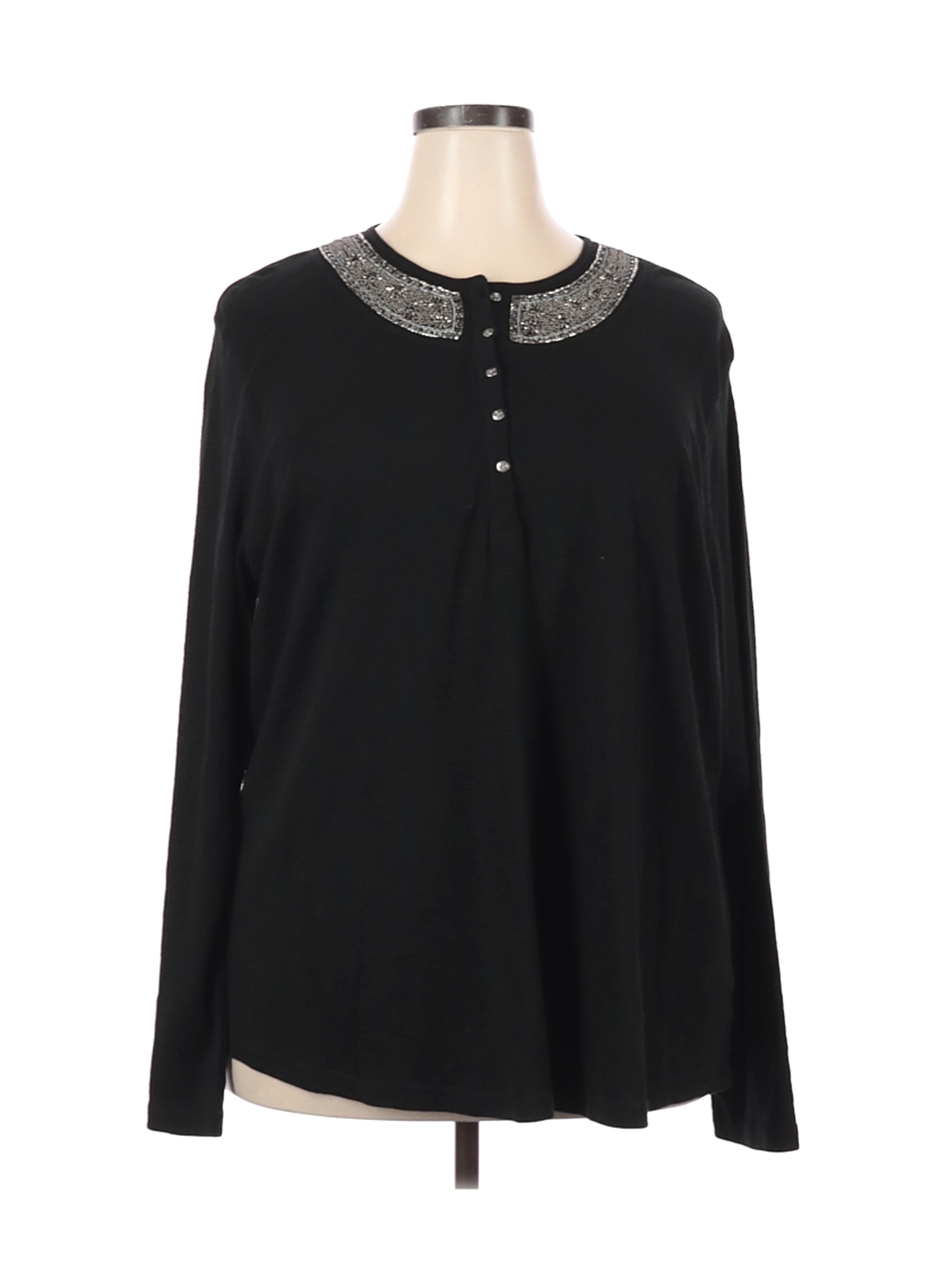 Chaps Women Black Long Sleeve Top 3X Plus | eBay