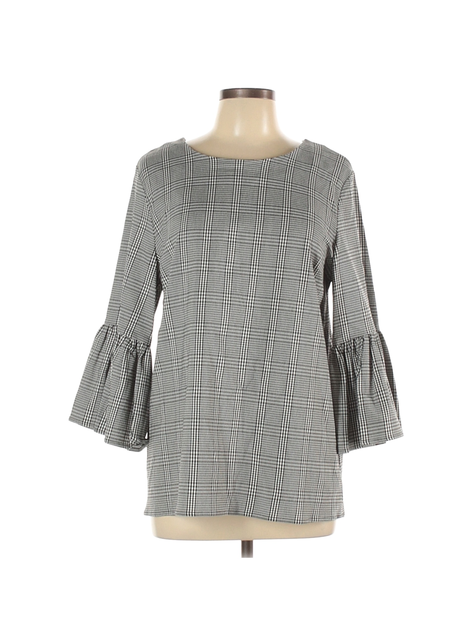Calvin Klein Women Gray 3/4 Sleeve Top L | eBay