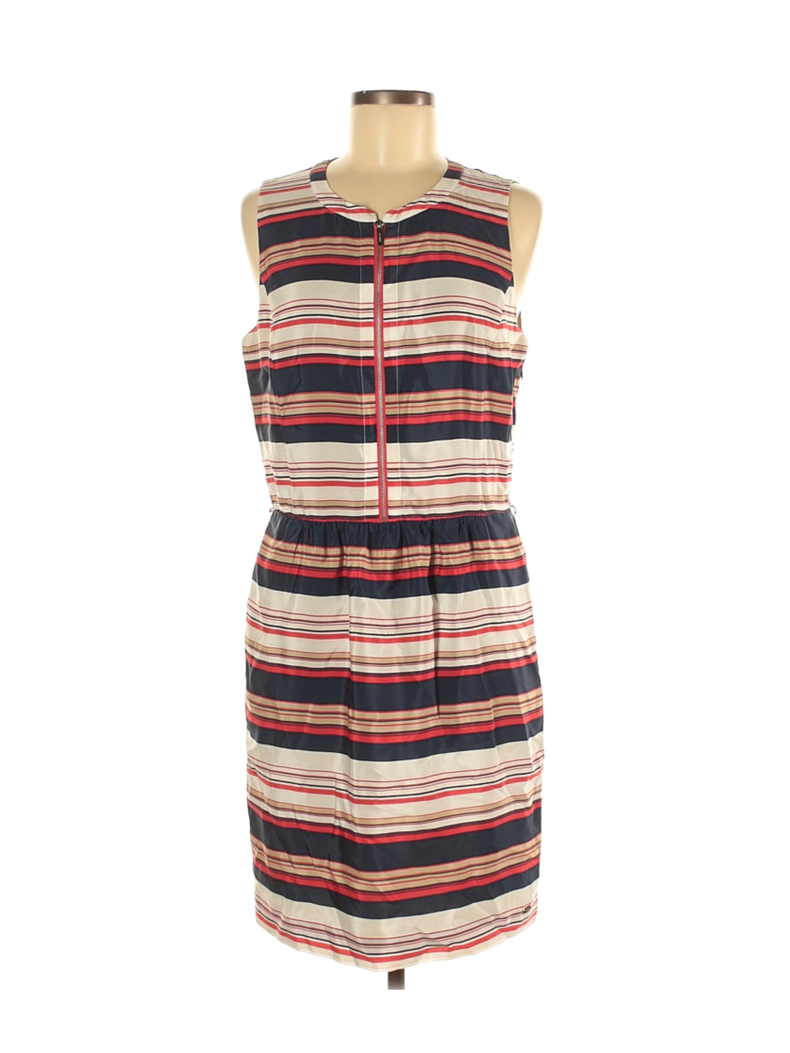 Tommy Hilfiger 100% Silk Stripes Red Casual Dress Size 10 - 83% off ...