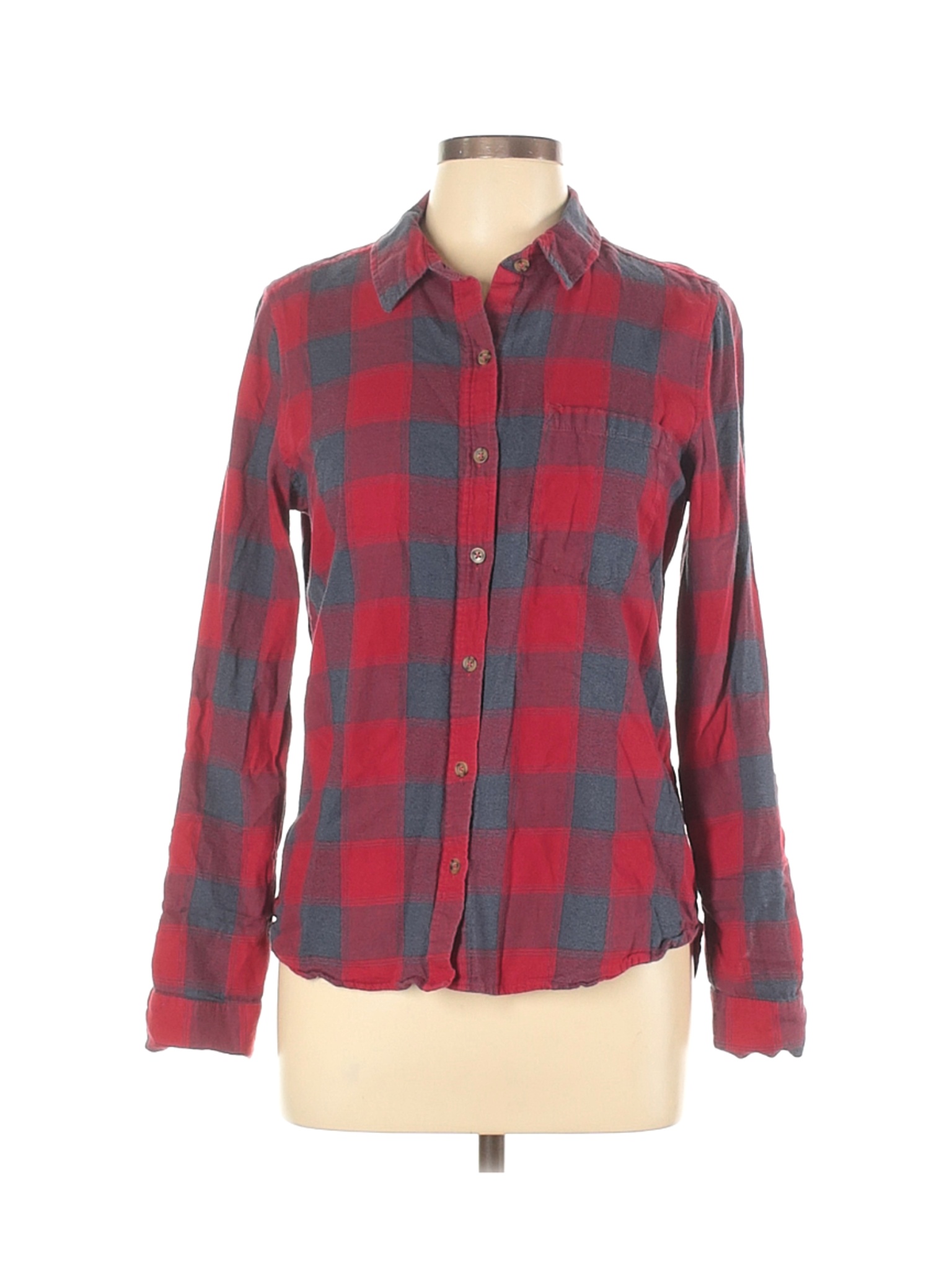 short sleeve red button up